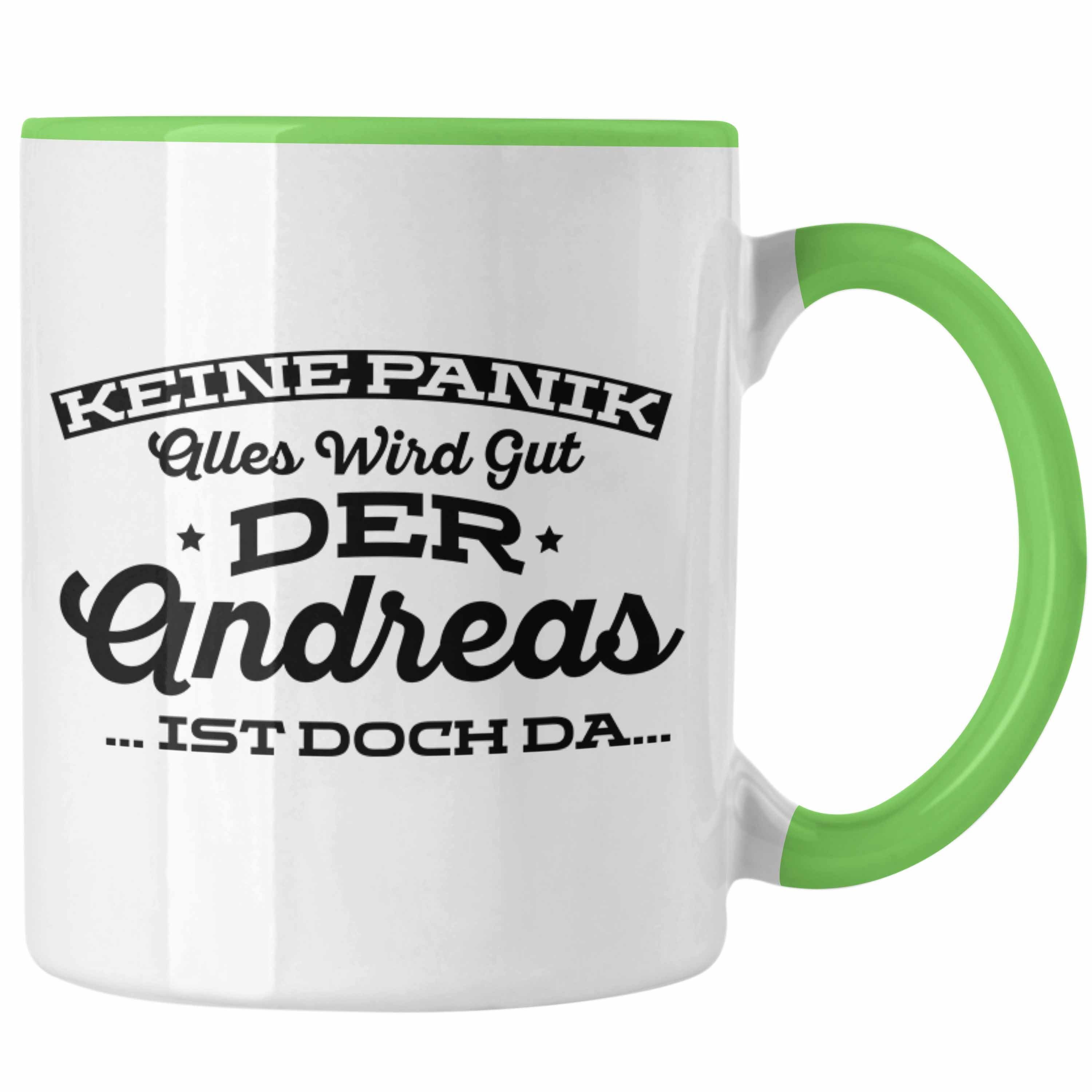 Trendation Tasse Lustige Tasse mit dem Namen Andreas - Ideales Geschenk zum Geburtstag Grün