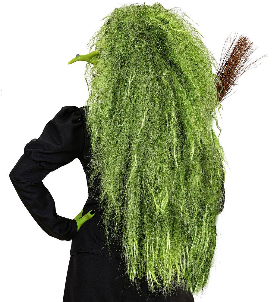 Karneval-Klamotten Hexen-Kostüm Hexenperücke grün Voluminöse Damen Perücke Hexe, Halloween Karneval Perücke passend zum Hexenkostüm