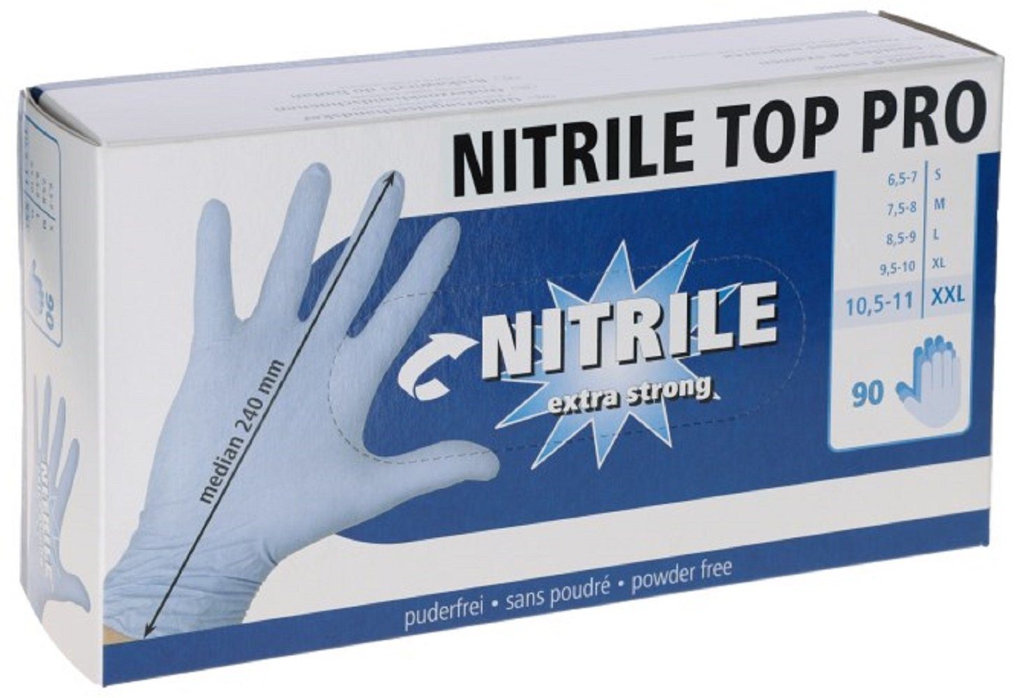 Kerbl Einweghandschuhe Einmalhandschuh Größe S, Pro, Nitril 6,5-7 / Top blau, 153070