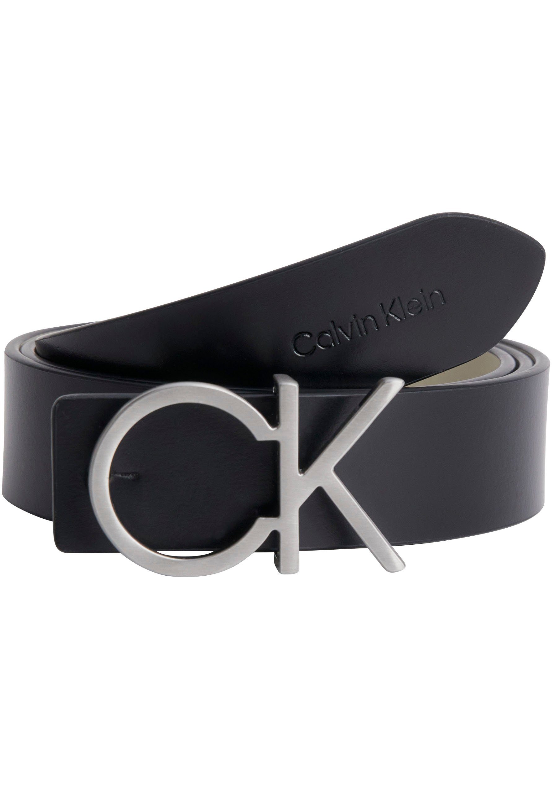 Calvin Klein Wendegürtel Monogramm-Schnalle Metall CK REV RE-LOCK aus schwarz mit BE