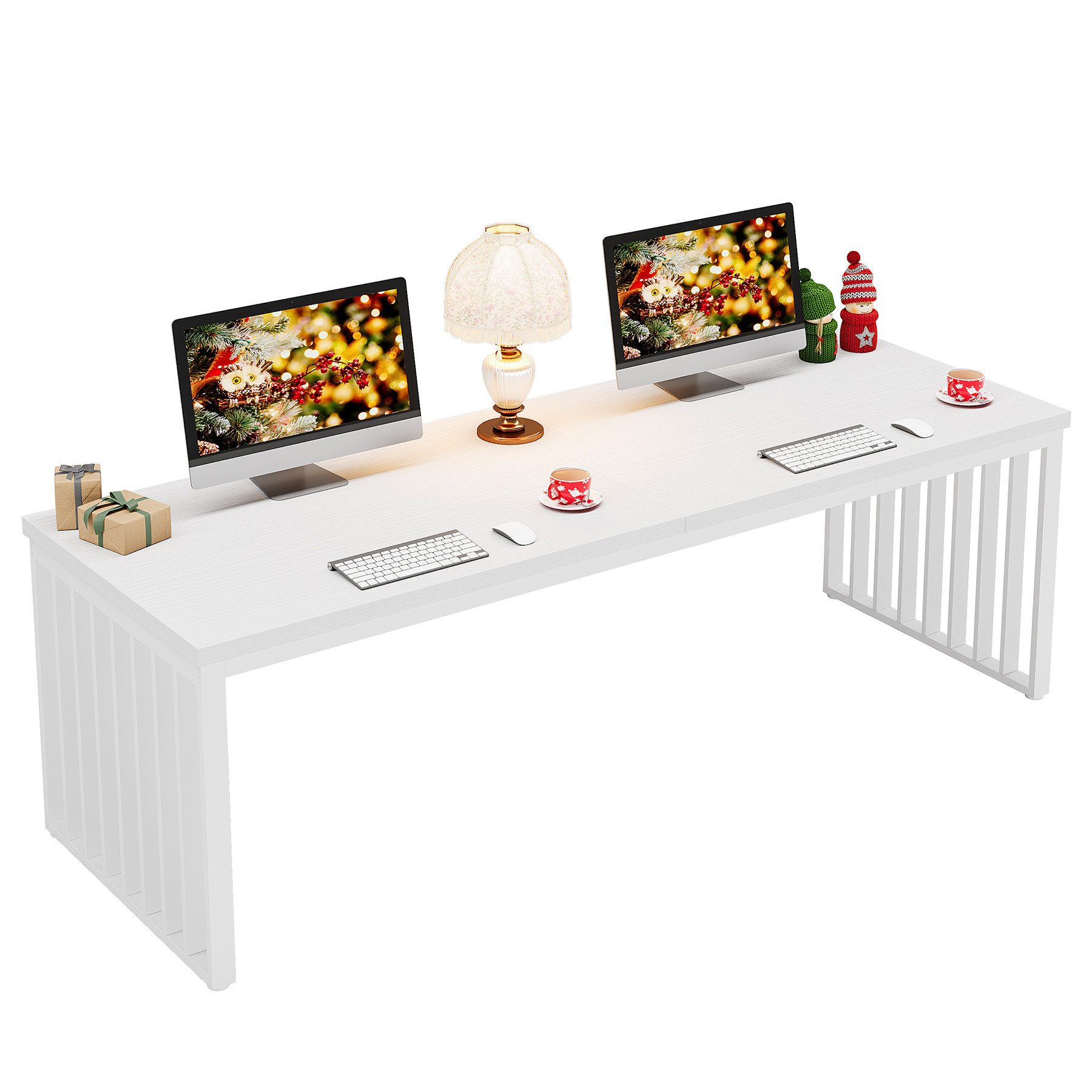 Tribesigns Schreibtisch 180 cm Computertisch Tisch Bürotisch mit Metallgest günstig online kaufen