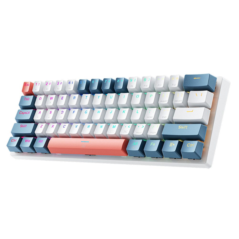 Machenike Mechaniktastatur Kompakttastatur Spielertastatur Gaming-Tastatur (Hot-Swap, RGB-Beleuchtung, 60 %-Layout, N-Key-Rollover)