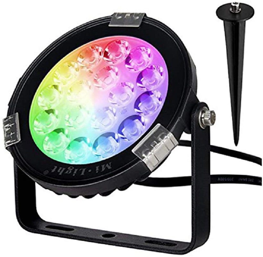 LED Scheinwerfer LED-Gartenscheinwerfer mit Spike 9W 700 Lumen RGB + CCT IP66 2,4 GHz