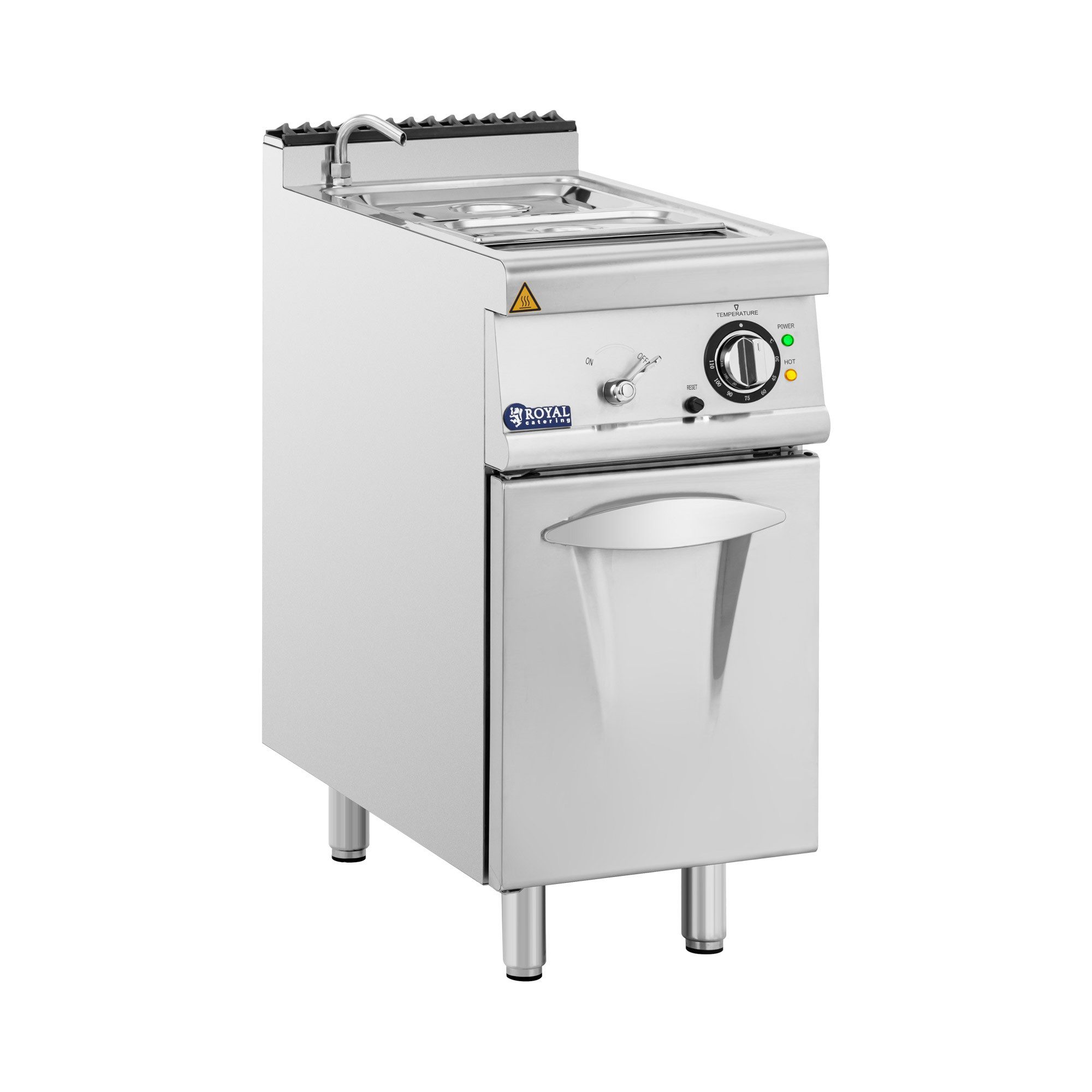 Royal Catering Speisenwärmer Bain-Marie mit Unterschrank Warmhaltebehälter Speisenwärmer GN 1/2 +