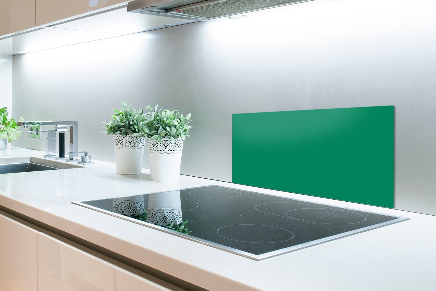 MuchoWow Küchenrückwand Grün Farben, cm, - Wald 60x30 - (1-tlg), Küchen und gegen Schmutzflecken Wandschutz, Fett für