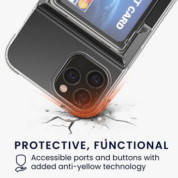 kwmobile Handyhülle Hülle für Apple iPhone 12 / 12 Pro Handyhülle, Schutzhülle mit Kartenfach - Kunststoff Hard Case