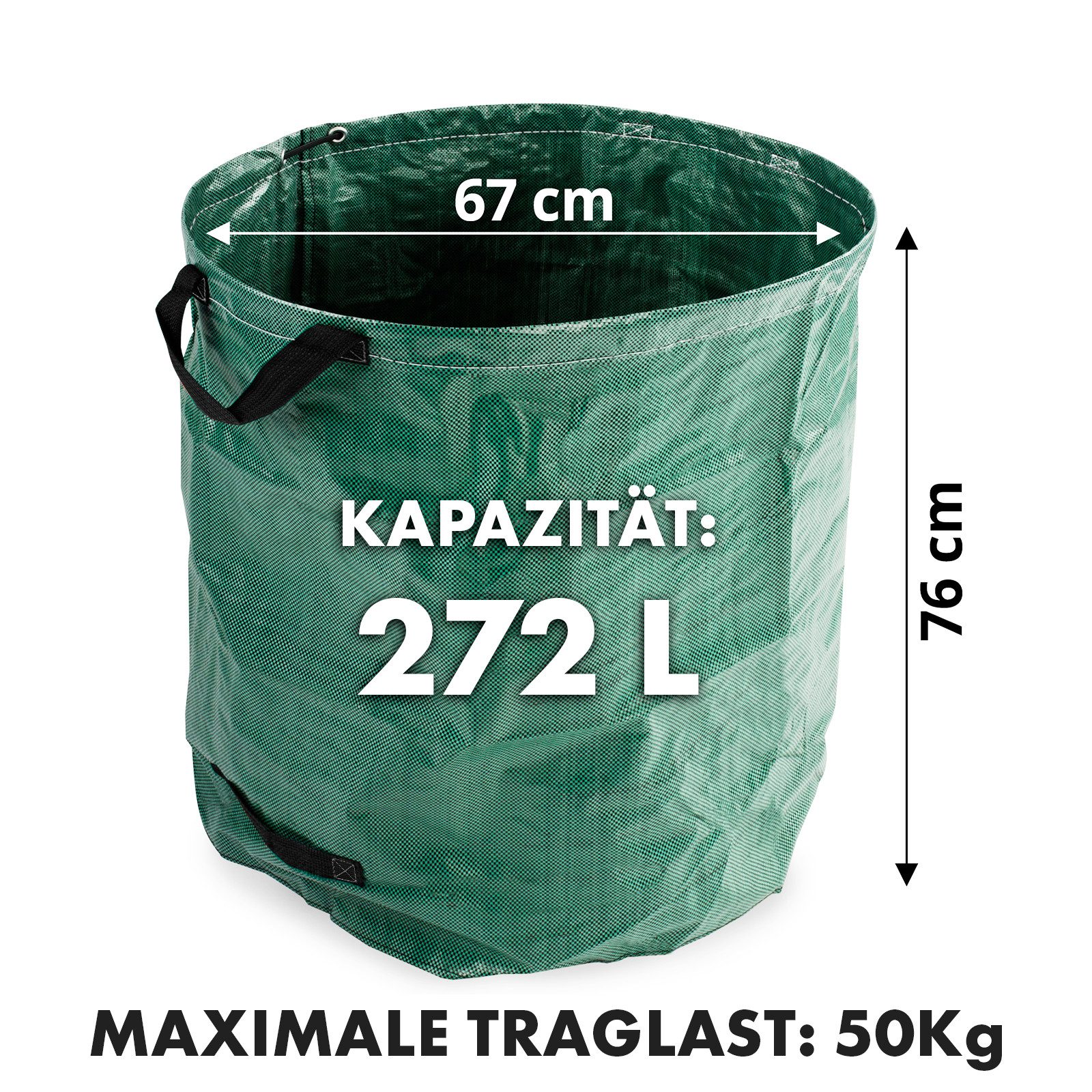 Kubus Gartenbox 3er Set Gartenabfallsack, Stabil, Selbststehend & Wasserabweisend (3er Set), Vielseitig einsetzbar
