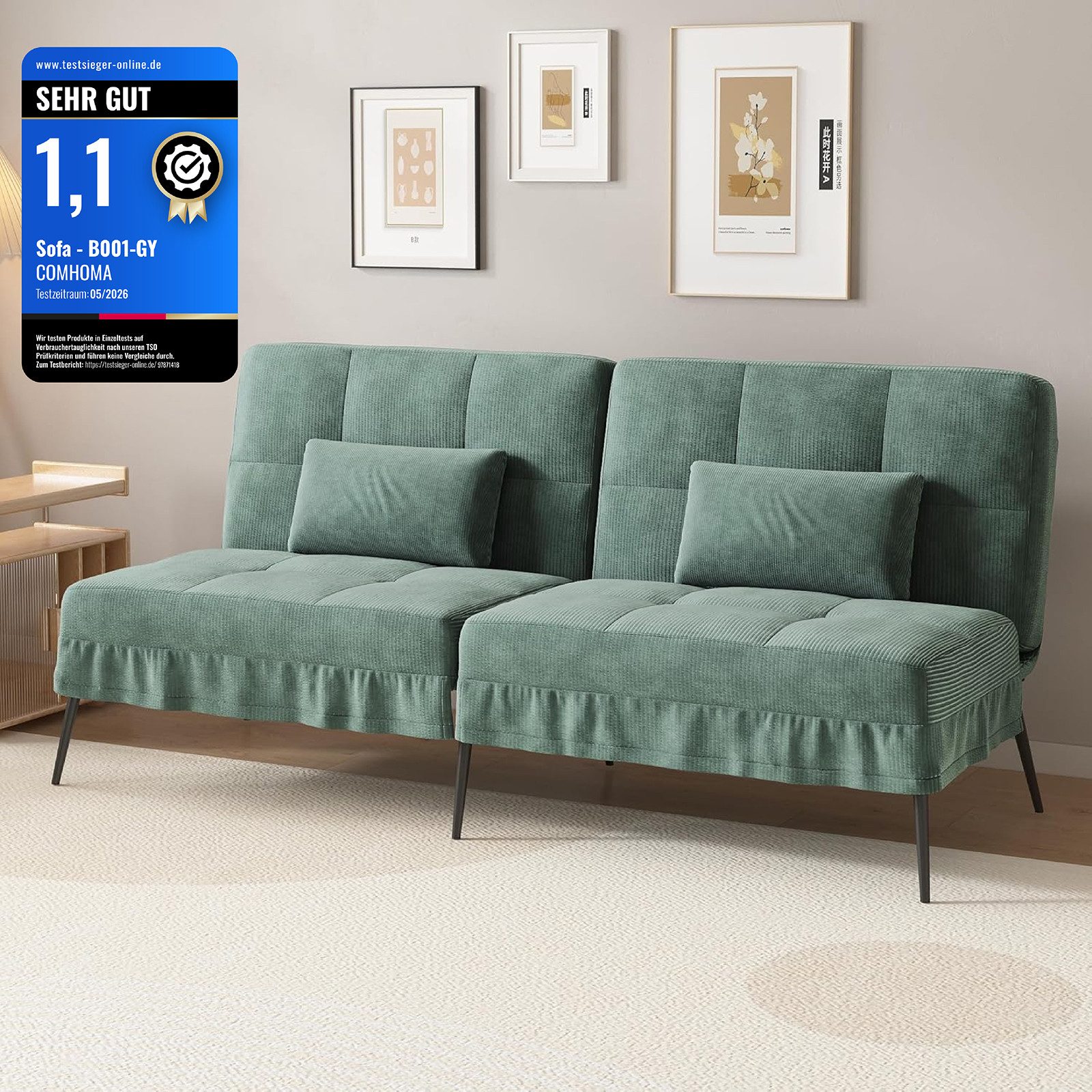 GTPLAYER Schlafsofa Bettsofa mit Schlaffunktion, Klappsofa