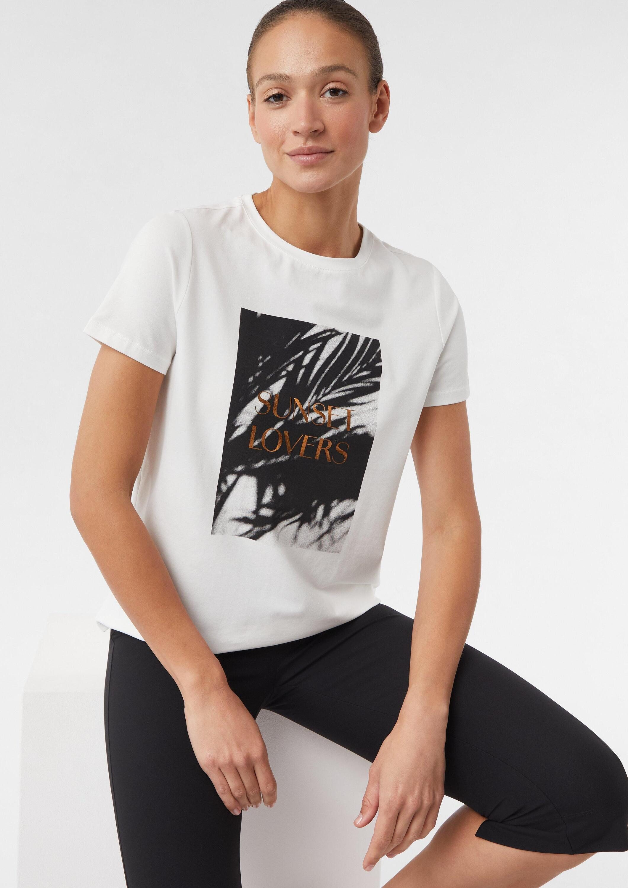 comma Kurzarmshirt T-Shirt T-Shirt aus Baumwollmix günstig online kaufen