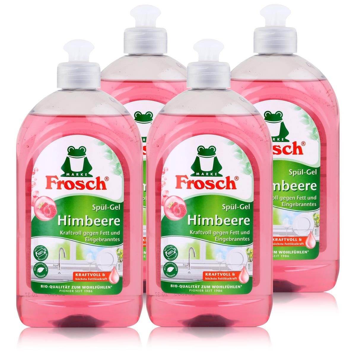 FROSCH Frosch Spül-Gel Himbeer 500ml - Frei von Mikroplastik (4er Pack) Geschirrspülmittel