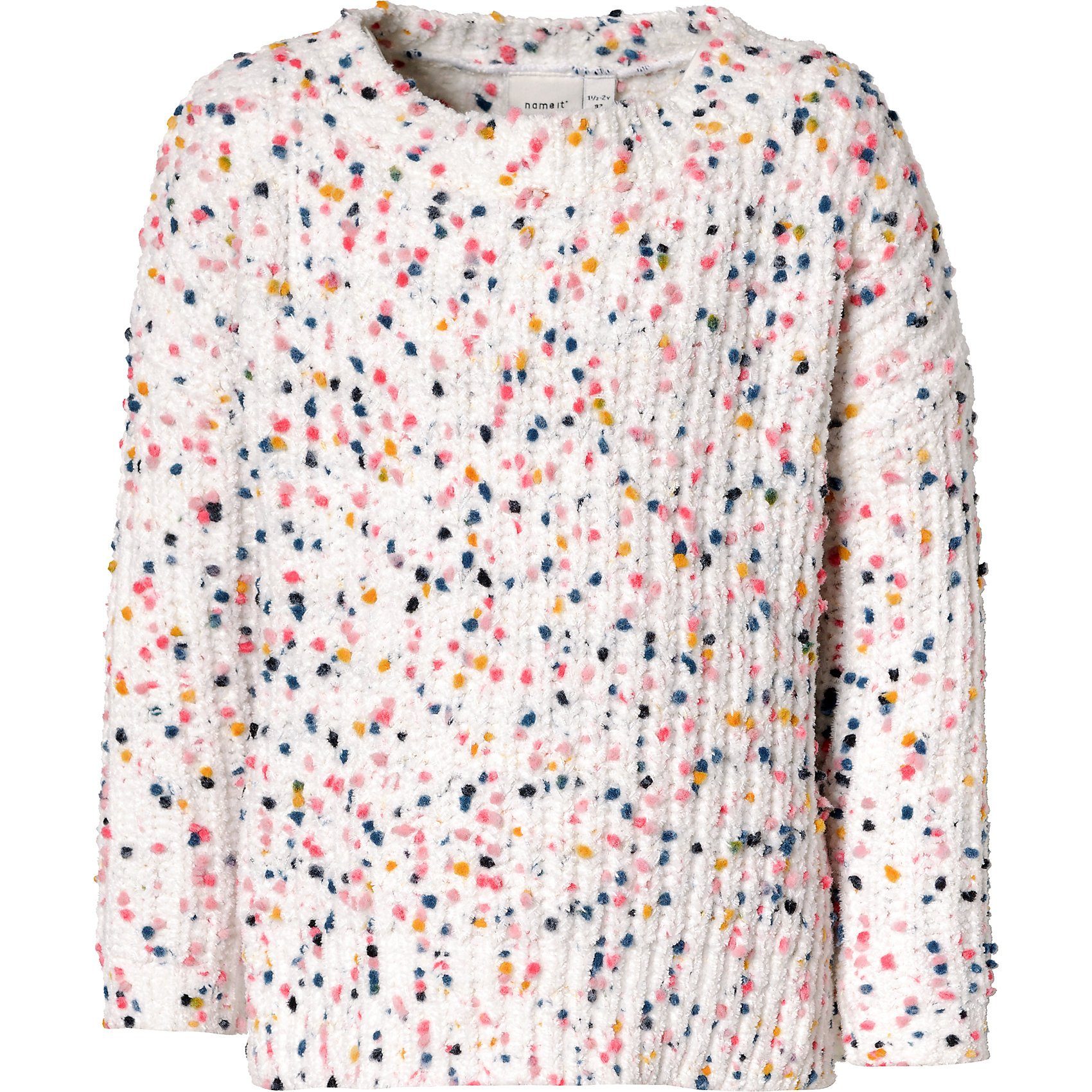 NAME IT Mädchen Pullover Mit Perlen - Blauer Strickpulli Aus Weicher Viskose