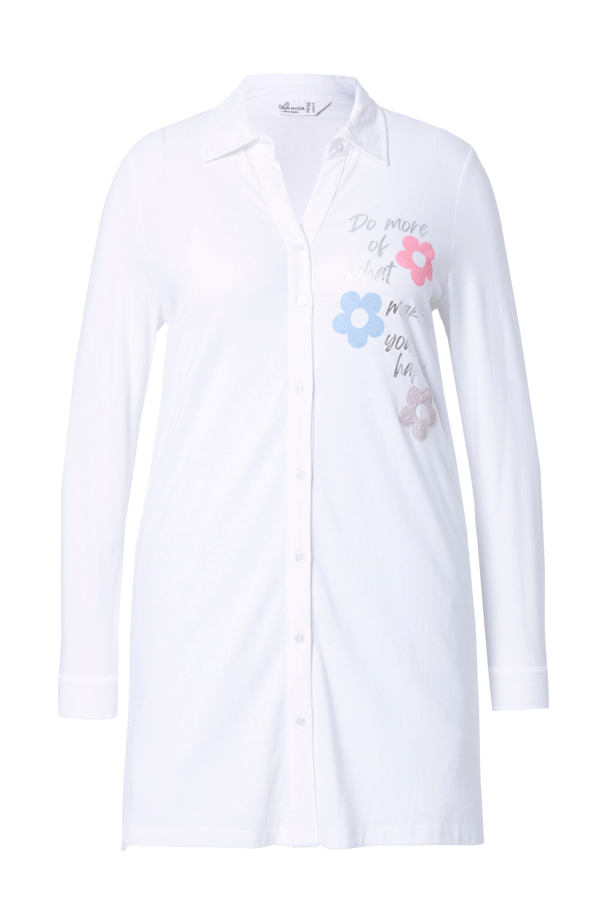 MIAMODA Longbluse Jerseybluse A-Linie 3D-Blüten Langarm günstig online kaufen