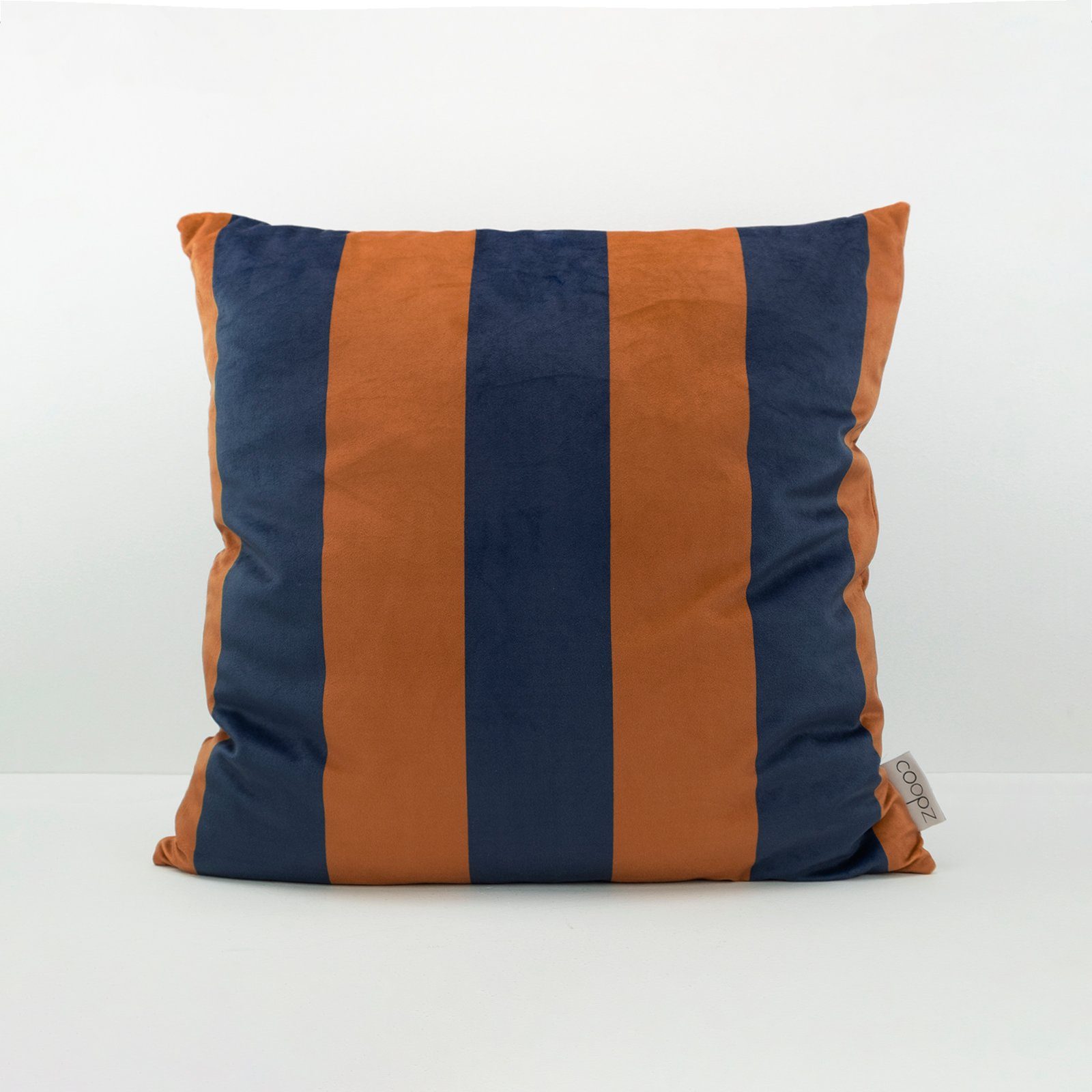 Velvet nature Grafik, coopz UV-beständig Stripe Samt Handmade coopz Kissenbezug orange blue Kissenbezug