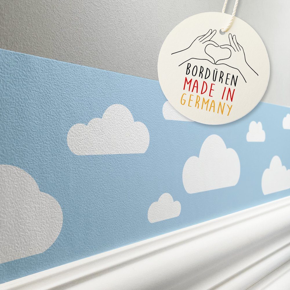 lovely label Bordüre Wolken blau - Wanddeko Kinderzimmer, selbstklebend