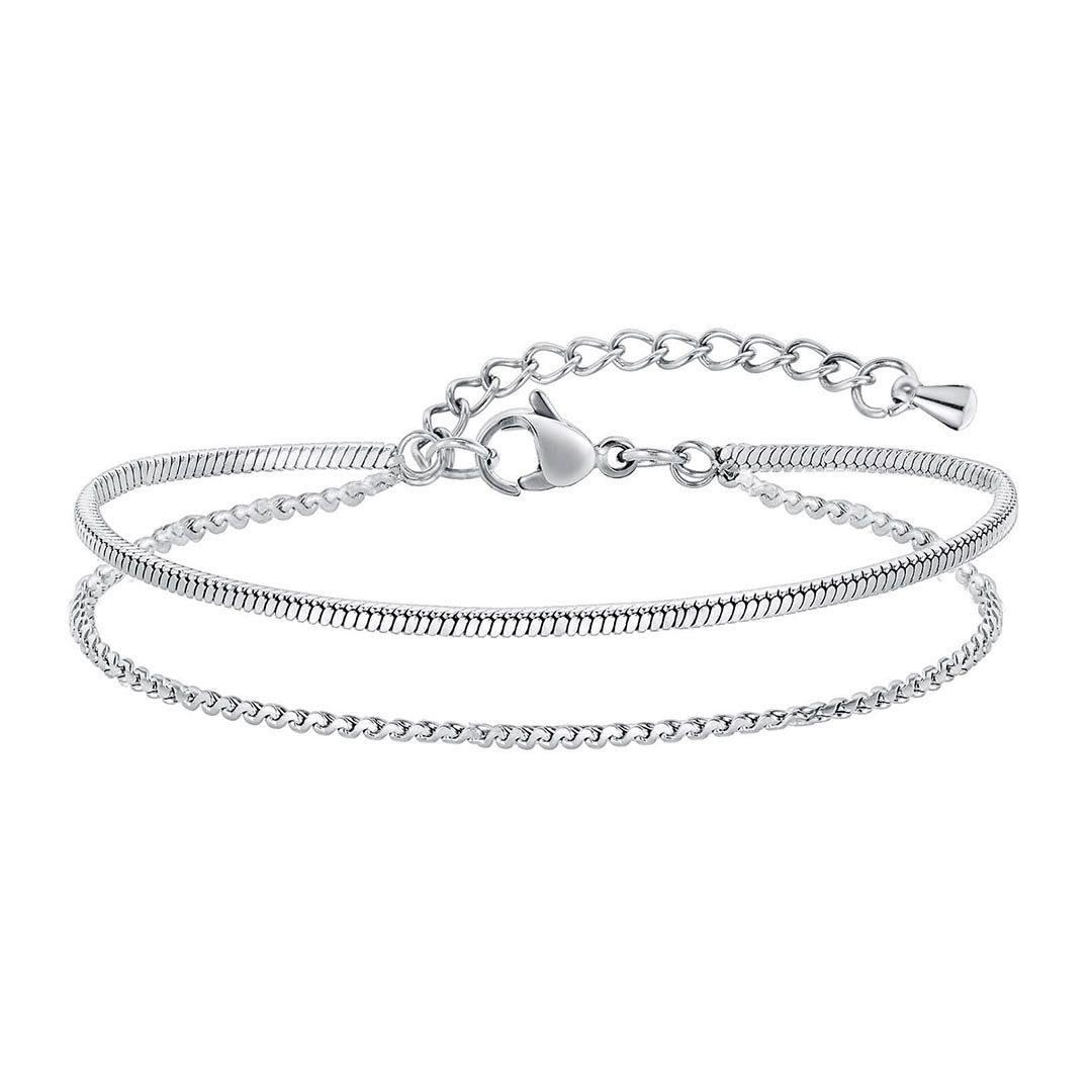 Order & Smile Schmuck Armkette Armband mehrreihig: Armkette aus Edelstahl, günstig online kaufen