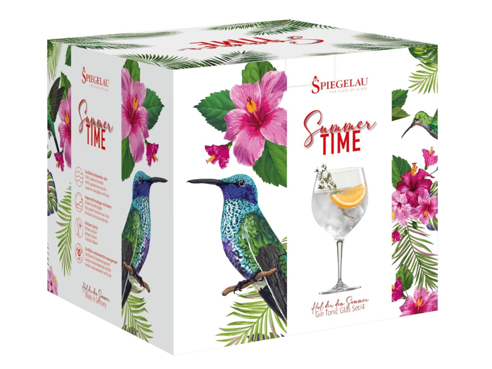 SPIEGELAU Gläser-Set Summertime Gin & Tonic Glass Set4, Kristallglas, Gin & Tonic Glas Set/4 439/39 Summertime UK/3