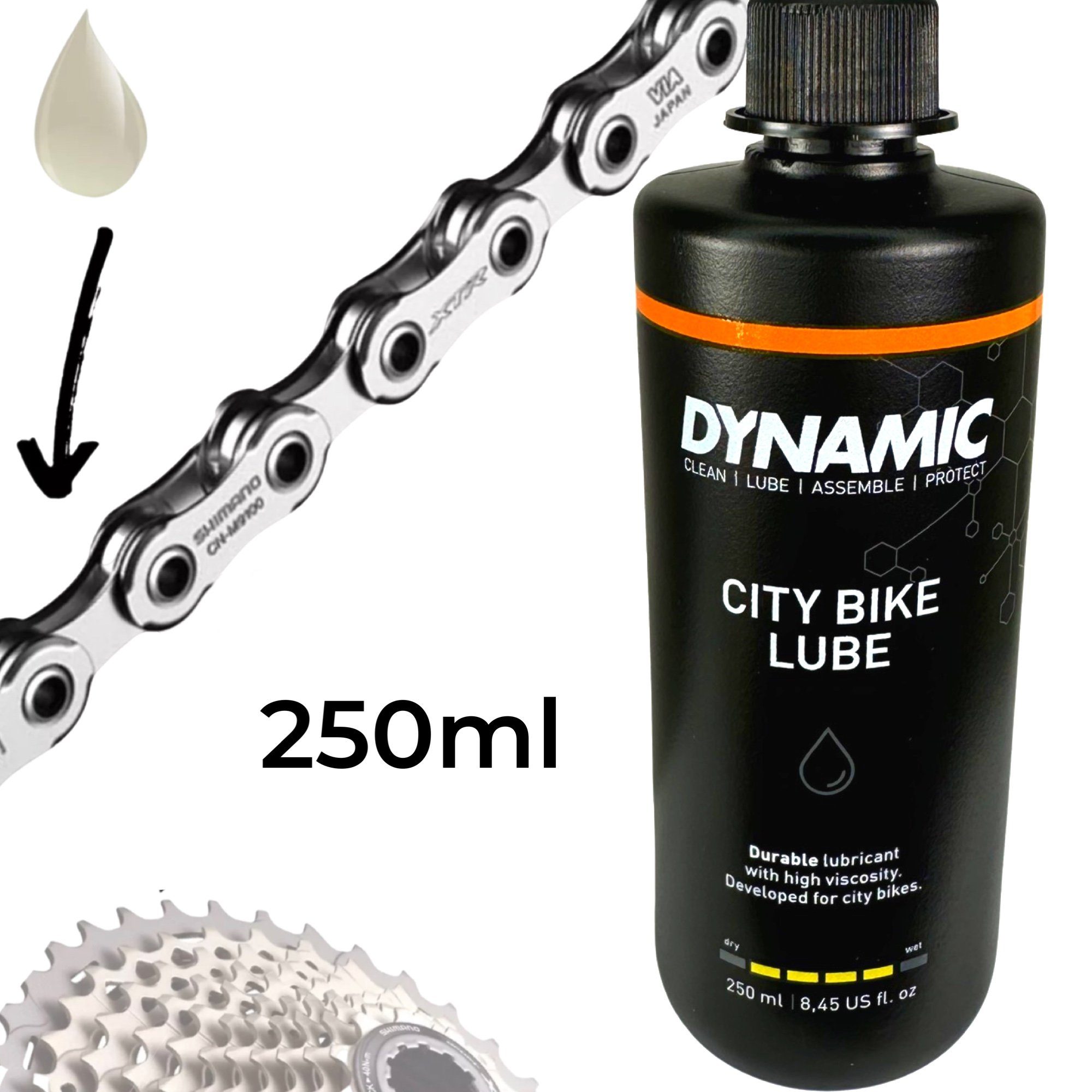 Dynamic DY-015 Fahrrad Kettenöl Fahrrad-Montageständer City 250ml Lube Ebike dynamic Ketten Bike