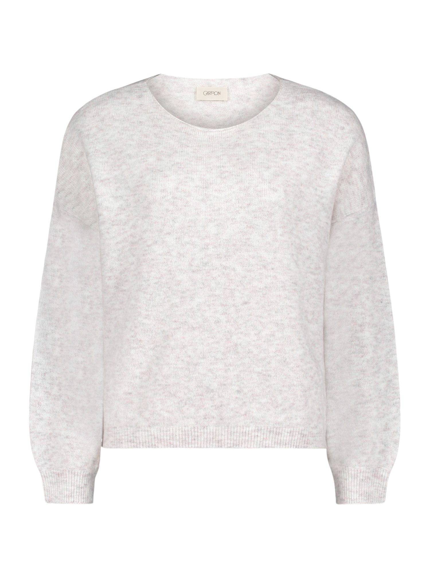 Cartoon Strickpullover weiß,Casual,Polyacryl,Meliert,Rundhals,Lang,Oversized
