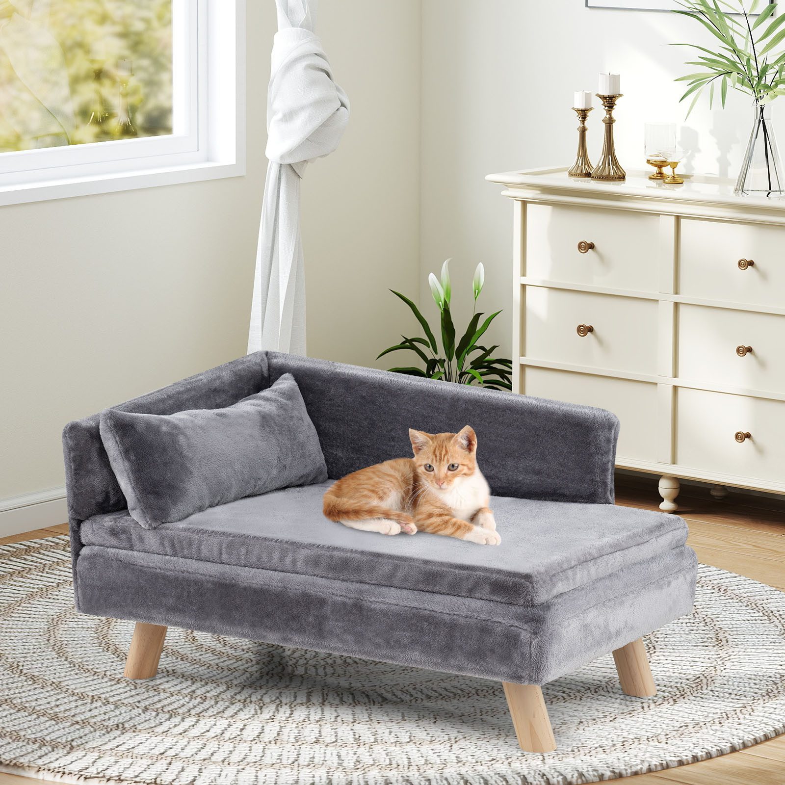 COSTWAY Tiersofa, Katzensofa, Katzencouch, mit 2 abnehmbaren Kissens günstig online kaufen
