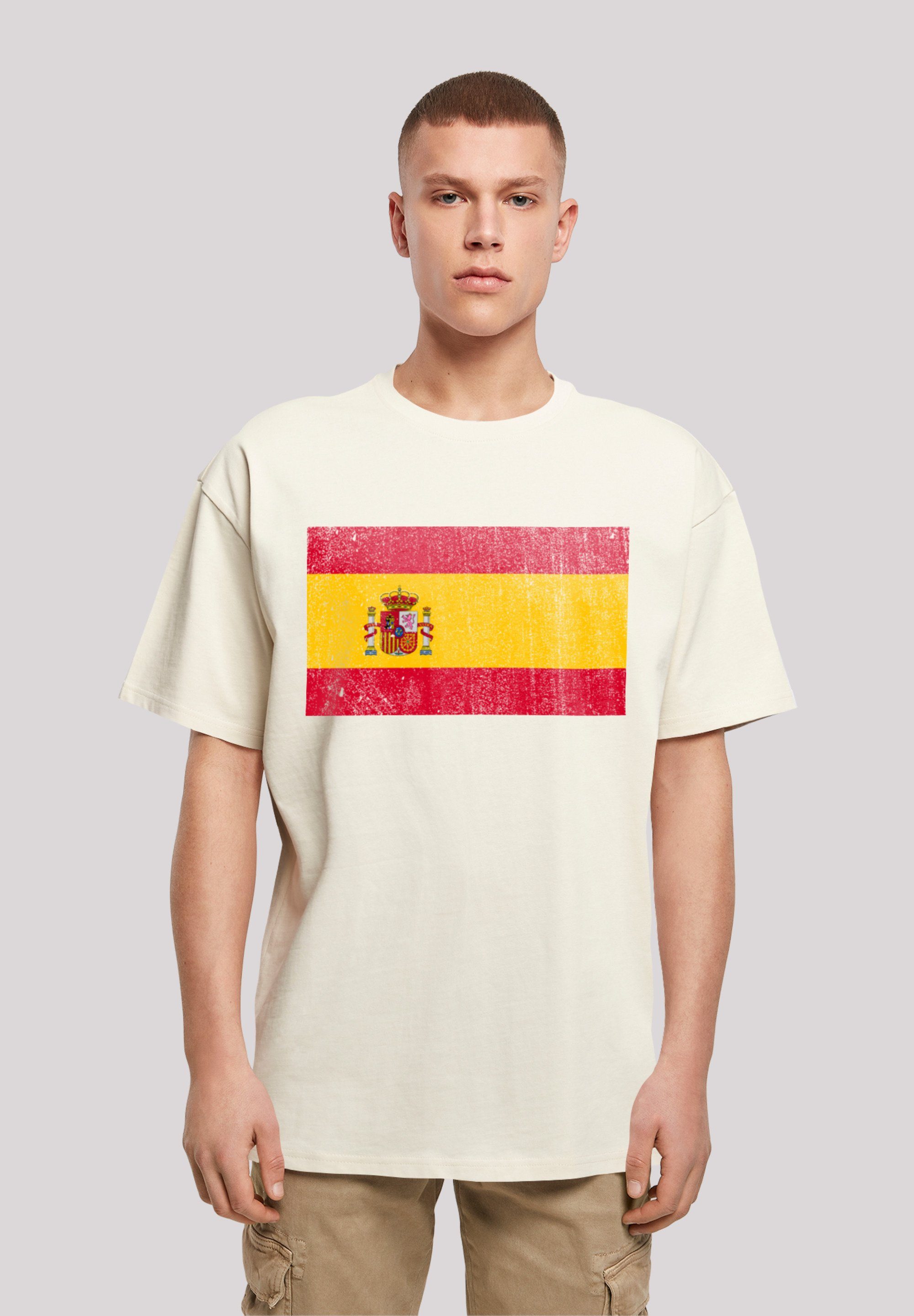 F4NT4STIC T-Shirt Spain Spanien Flagge distressed Print sand