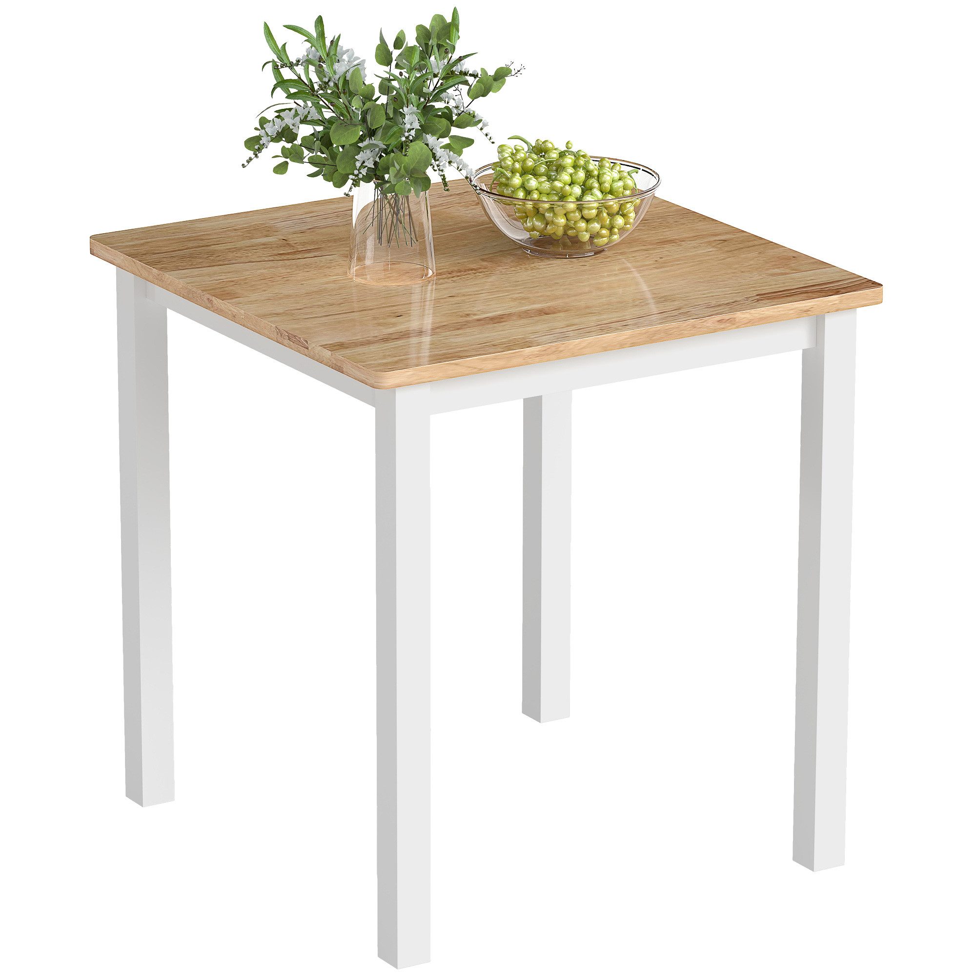 HOMCOM Esstisch 69 x 69 cm Küchentisch für 2-4 Personen (moderner Holztisch, 1-St., Esszimmertisch), für kleine Raum, Küche, Esszimmer Eiche