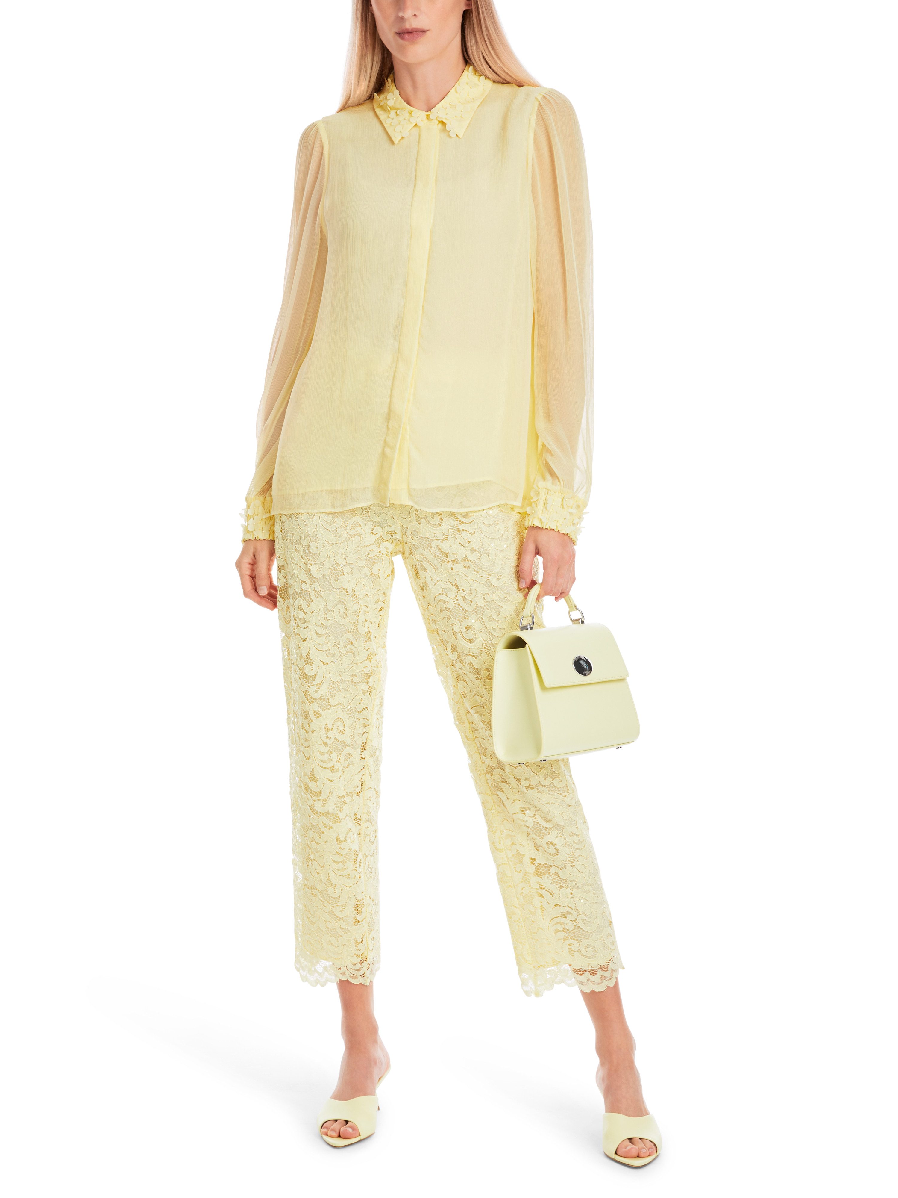 Marc Cain Hemdbluse "Dew Drop" Party Premium Damenmode Hemdbluse aus zartem Viskose-Crêpe