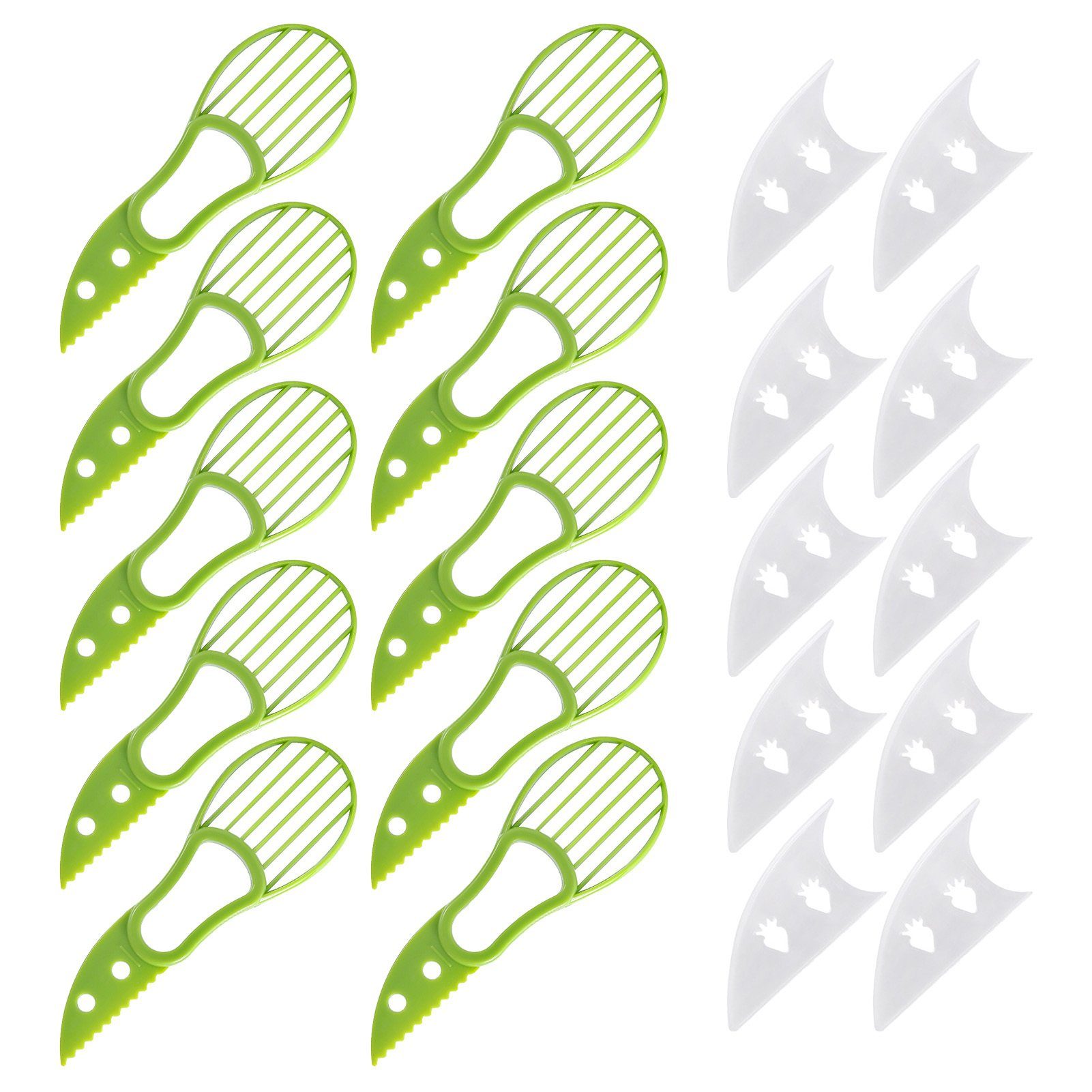 Blusmart Sparschäler 3-in-1-Avocadoschäler, Multifunktionaler Avocadoschneider Mit, Sparschäler green 10PCS