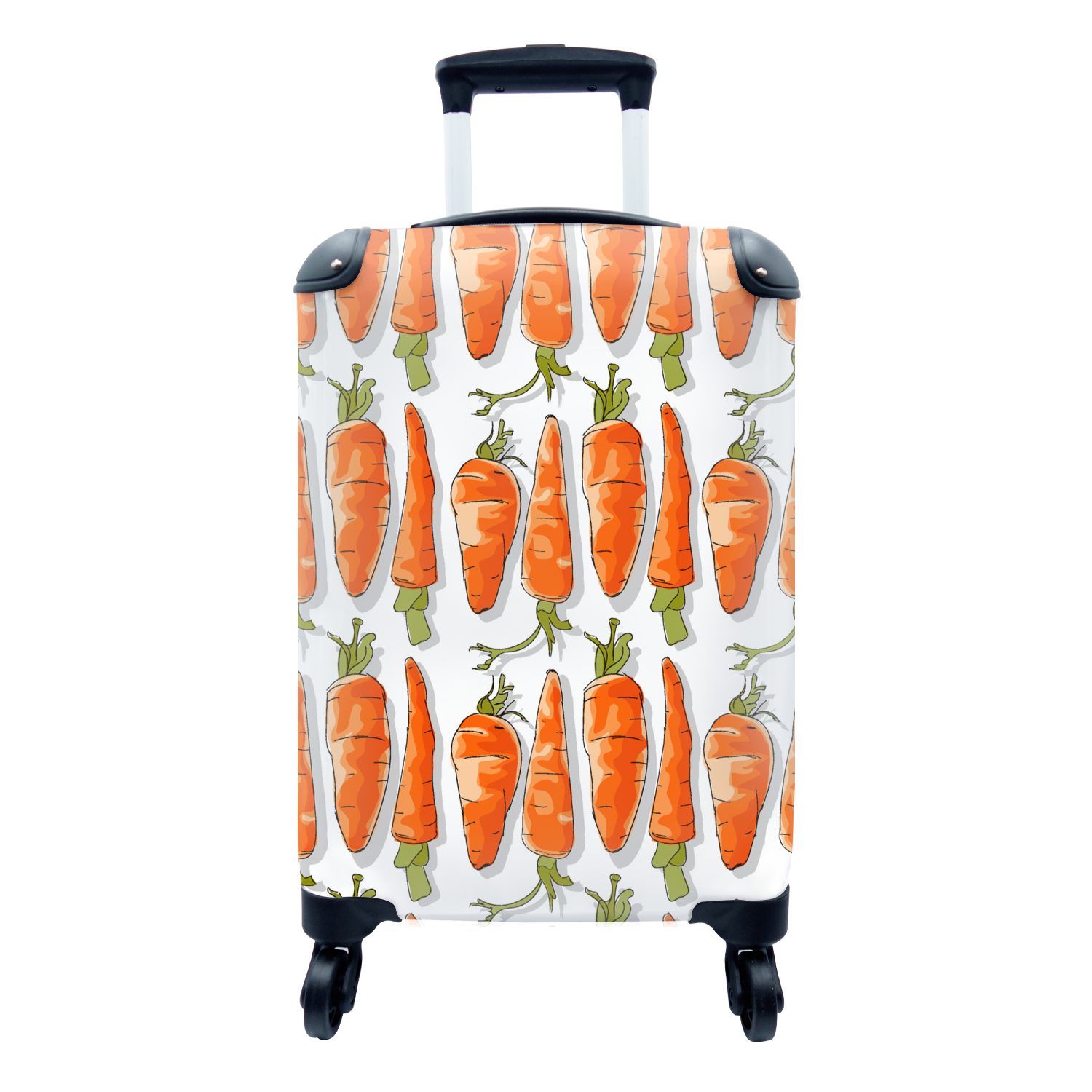 Japans erstes MuchoWow Handgepäckkoffer Karotte Gemüse Ferien, Muster, - 4 Reisetasche für Rollen, rollen, - Trolley, mit Handgepäck Reisekoffer