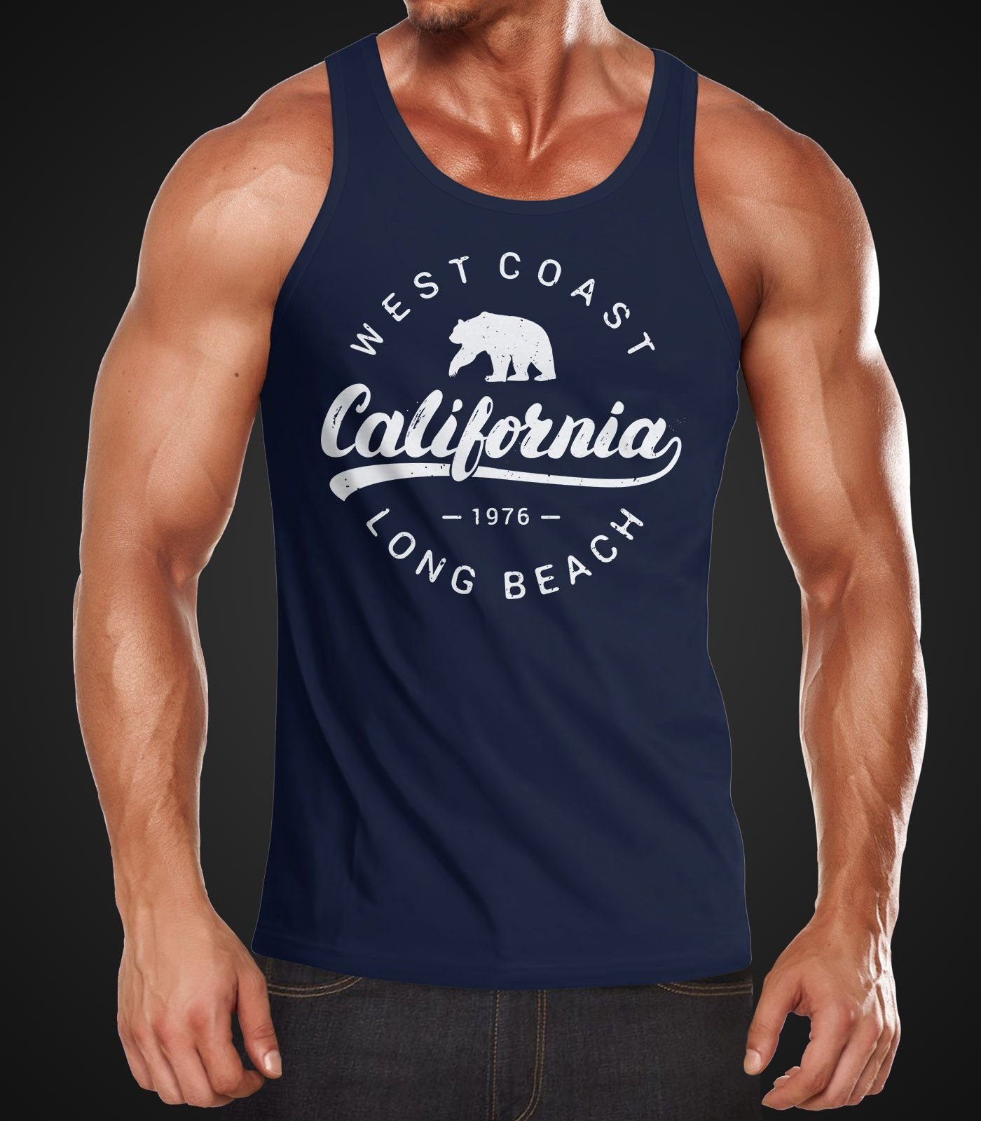 Neverless Tanktop Herren Tank-Top California Republic Muskelshirt Muscle Sh günstig online kaufen