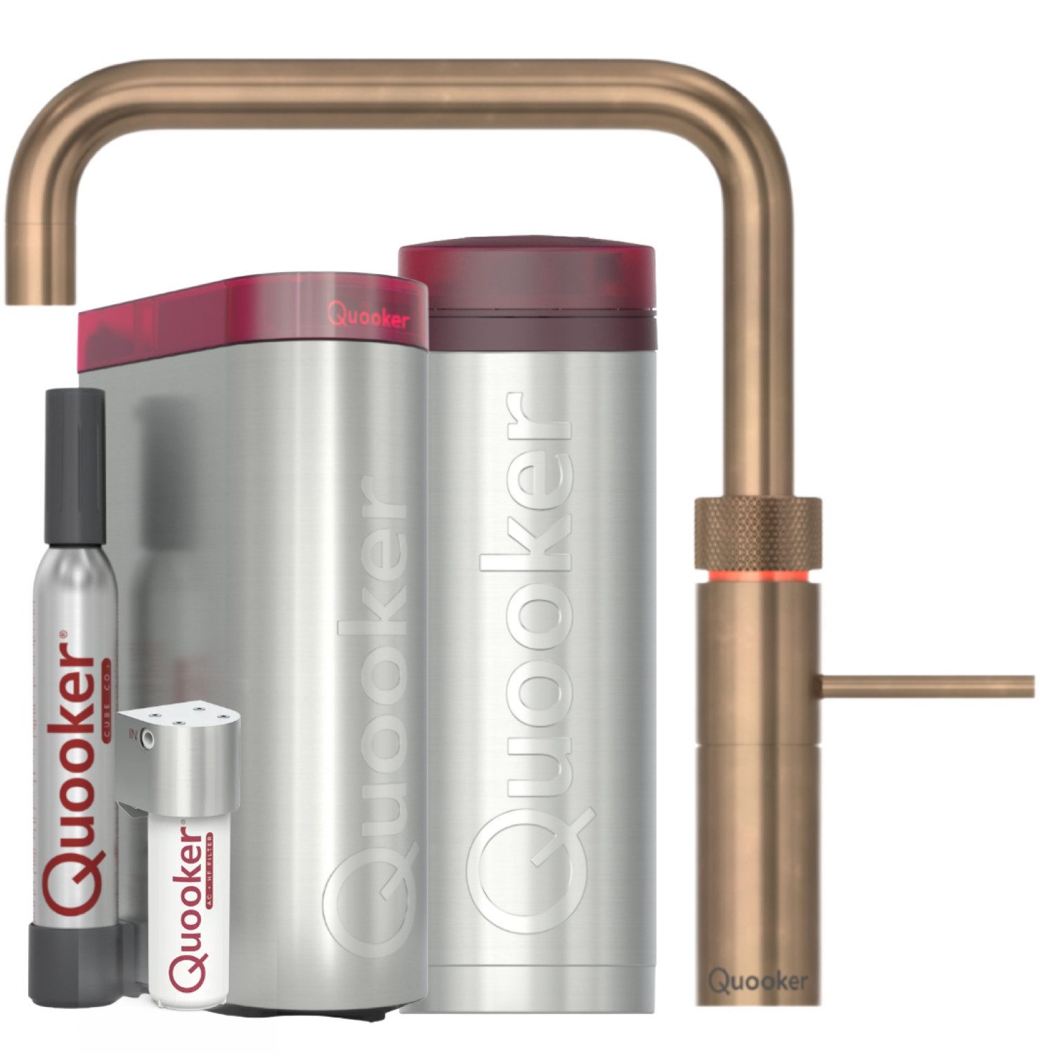 QUOOKER Küchenarmatur Fusion Square Set, PRO3, CUBE Messing Patina FNSPTB PRO3 CUBE2 *inkl. 7 JAHRE GARANTIE*