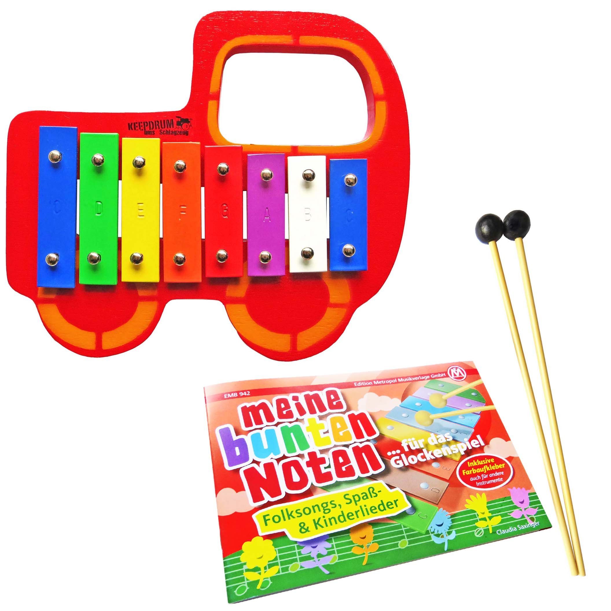 keepdrum Glockenspiel keepdrum Glockenspiel Auto mit Noten