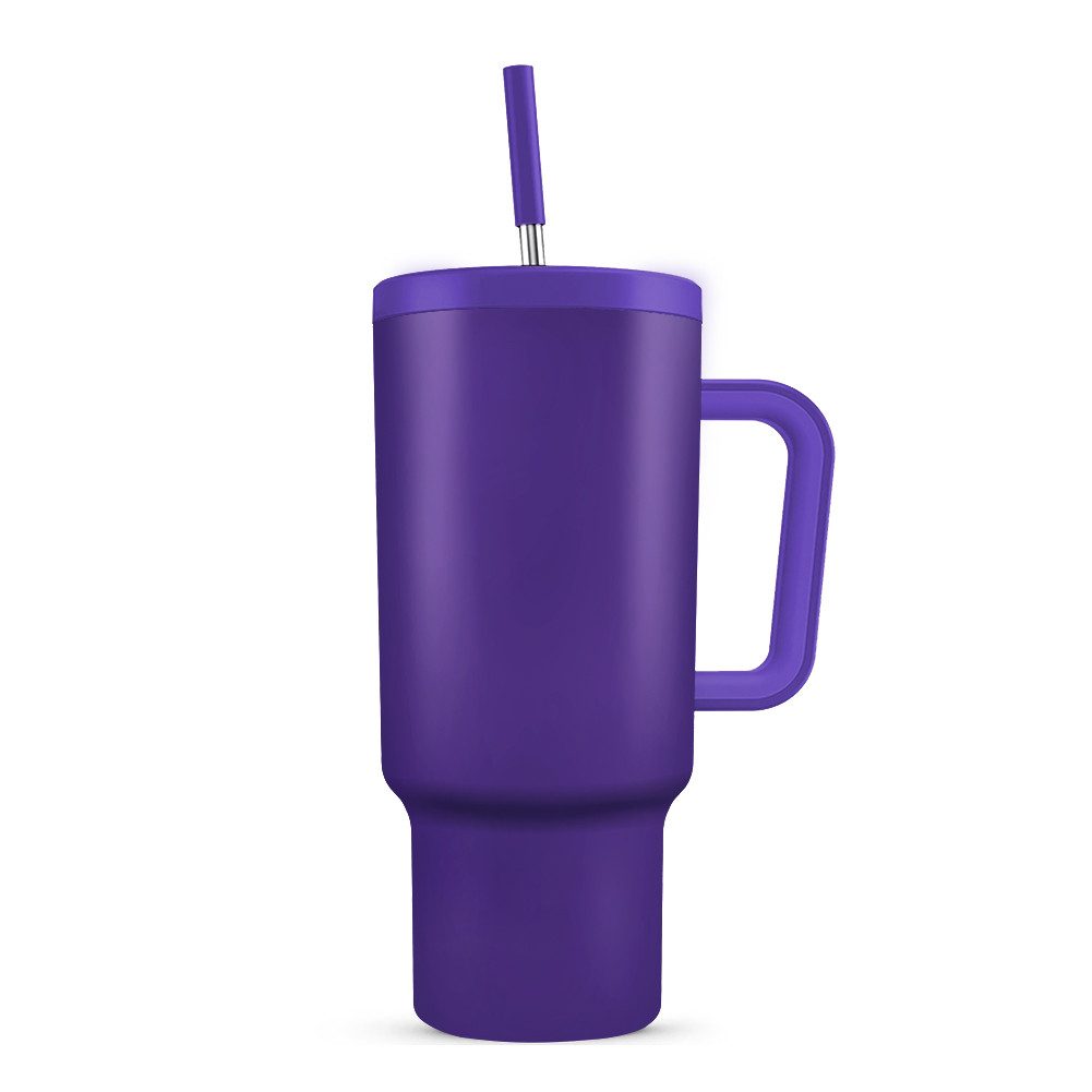 HT Thermobecher Trinkflasche mit Strohhalm 1.2L, Kühlt 11 Stunden - 34 Stunden Eisgekühlt - Kaffeebecher To Go