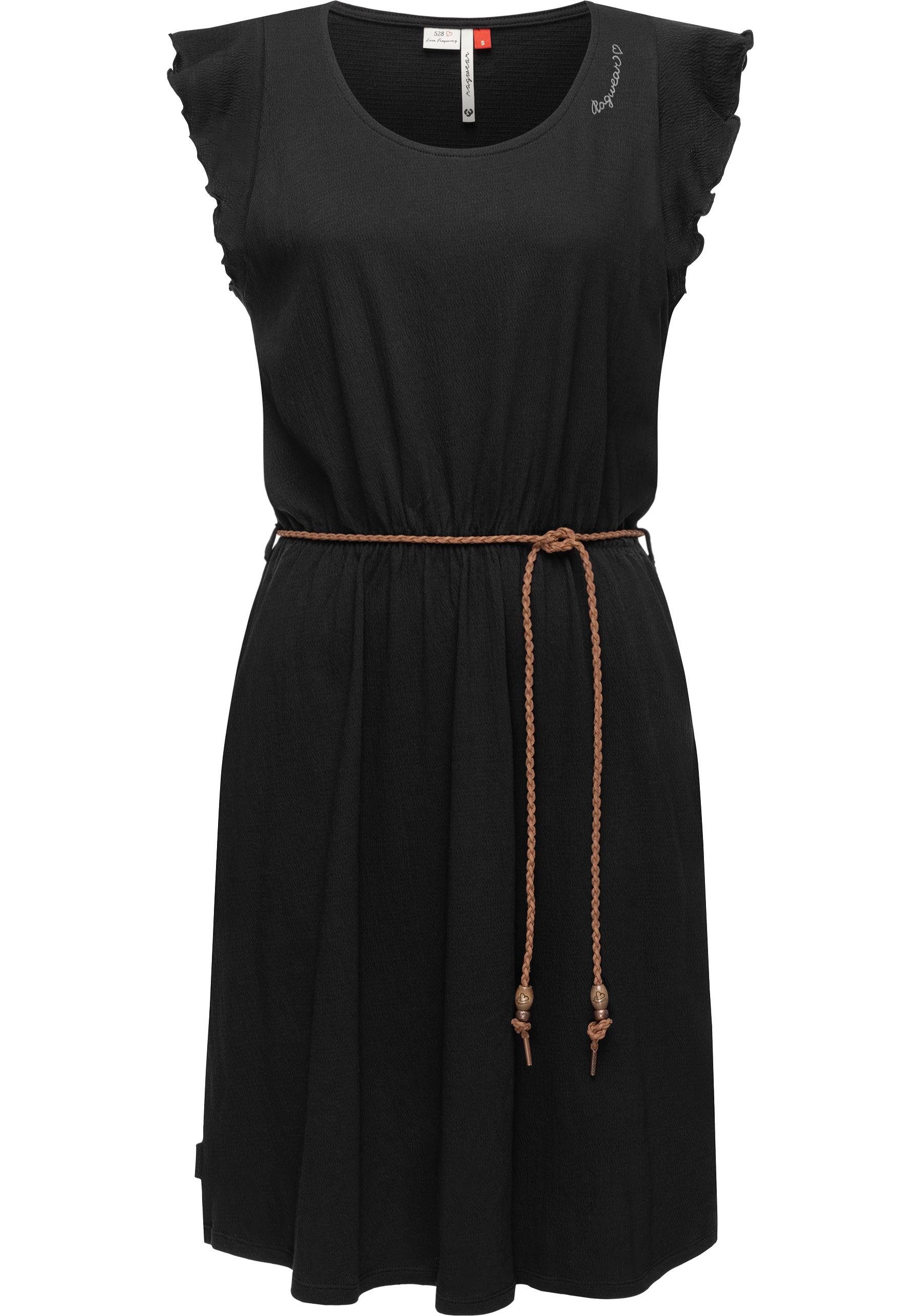 Ragwear Shirtkleid Cellia stylisches Sommerkleid mit Print und hochwertigem Gürtel