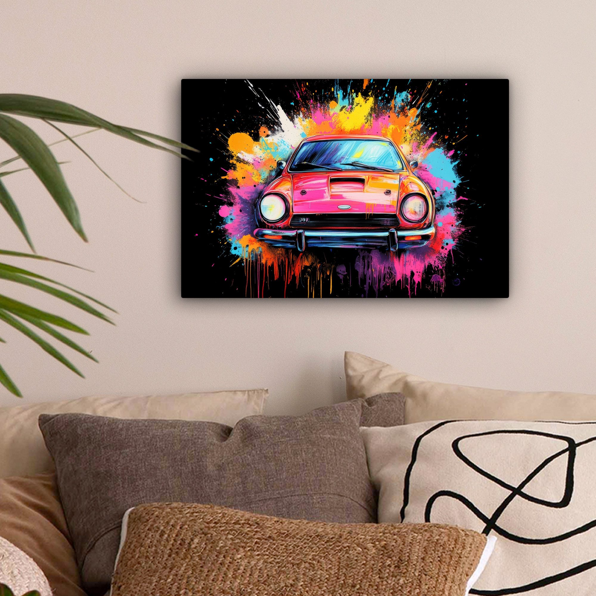 OneMillionCanvasses® Leinwandbild Graffiti - Auto - günstig online kaufen