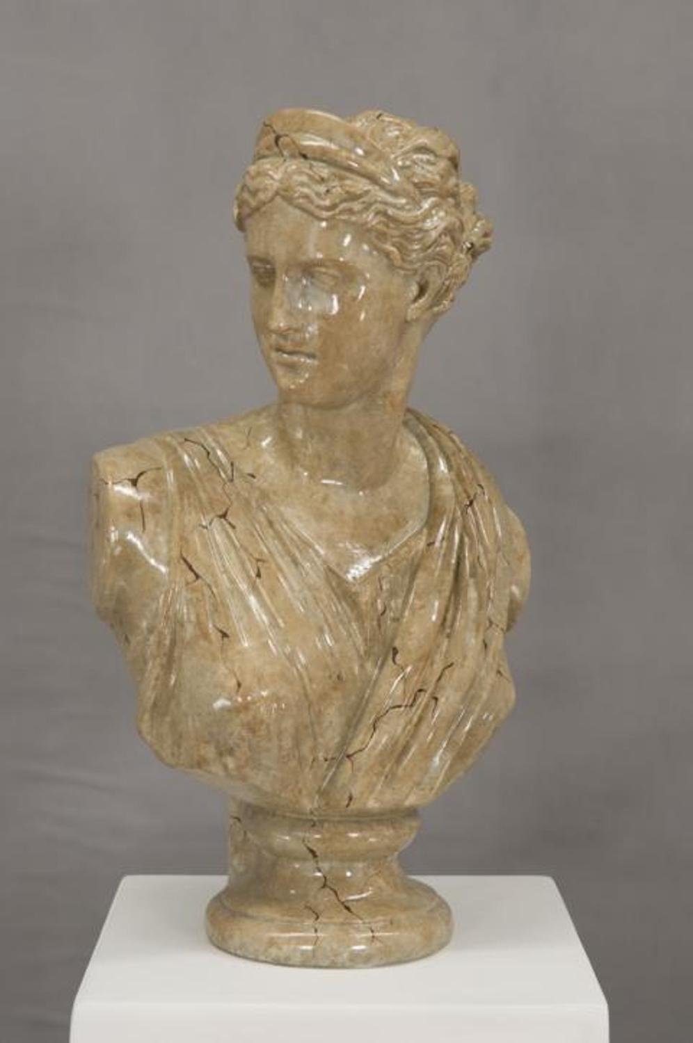 JVmoebel Skulptur Design Büste Helena Dekoration Hellbraun Figuren Statue Troja Figur