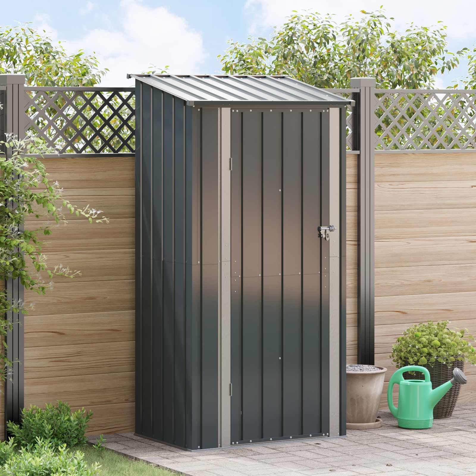 vidaXL Gartenhaus Gartenhütten Anthrazit 103 x 74 x 200 cm Metall