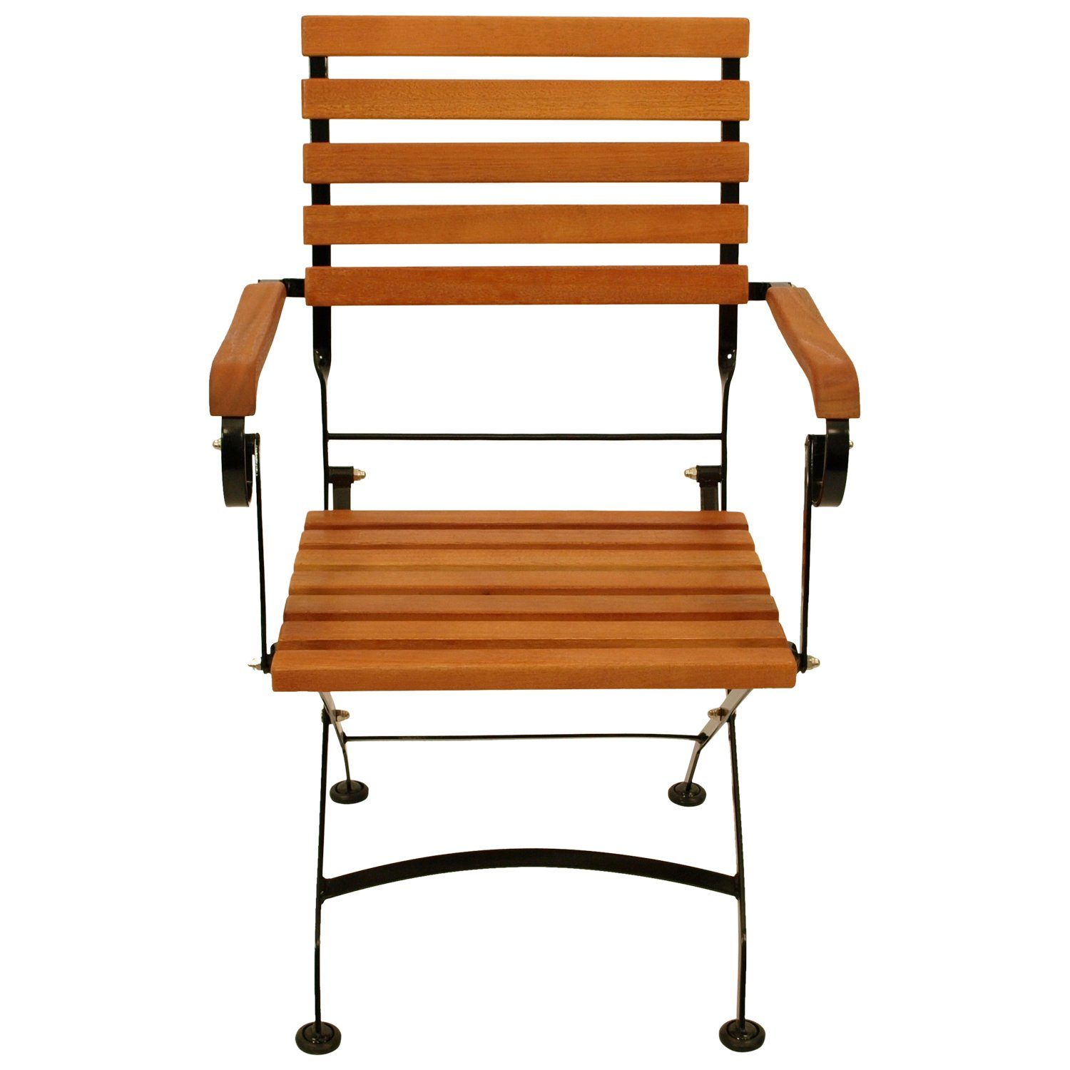 DEGAMO Gartenstuhl HOFGARTEN (2 St), Flachstahl shcwarz, Belattung Eukalypt günstig online kaufen