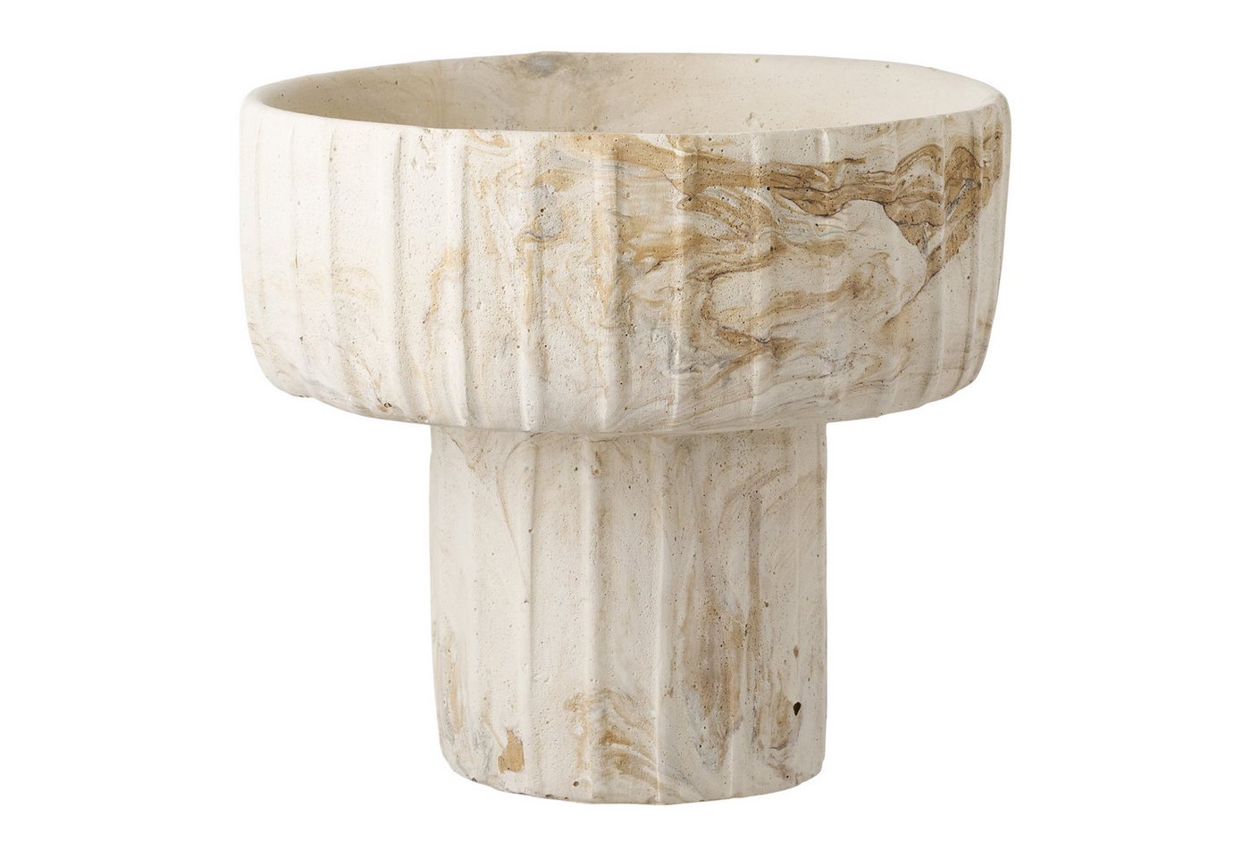 tinkaro Dekovase Vase aus Zement ø20,5x18,5 cm Braun-Beige (1 St), Schlichter Blumenkübel als Solitärstück für verschiedene Wohnbereiche