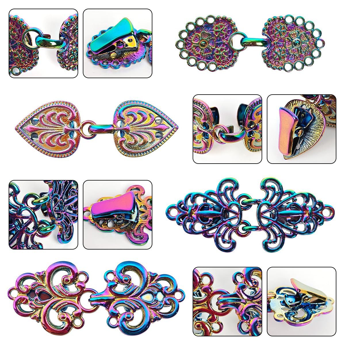 Bomiclss Anstecknadel Set Kleider-Clips, Pullover-Clips, Schal-Clips für Frauen (4-tlg), Vintage-Cardigan-Clip, Mädchen-Broschenclips für Kleidung