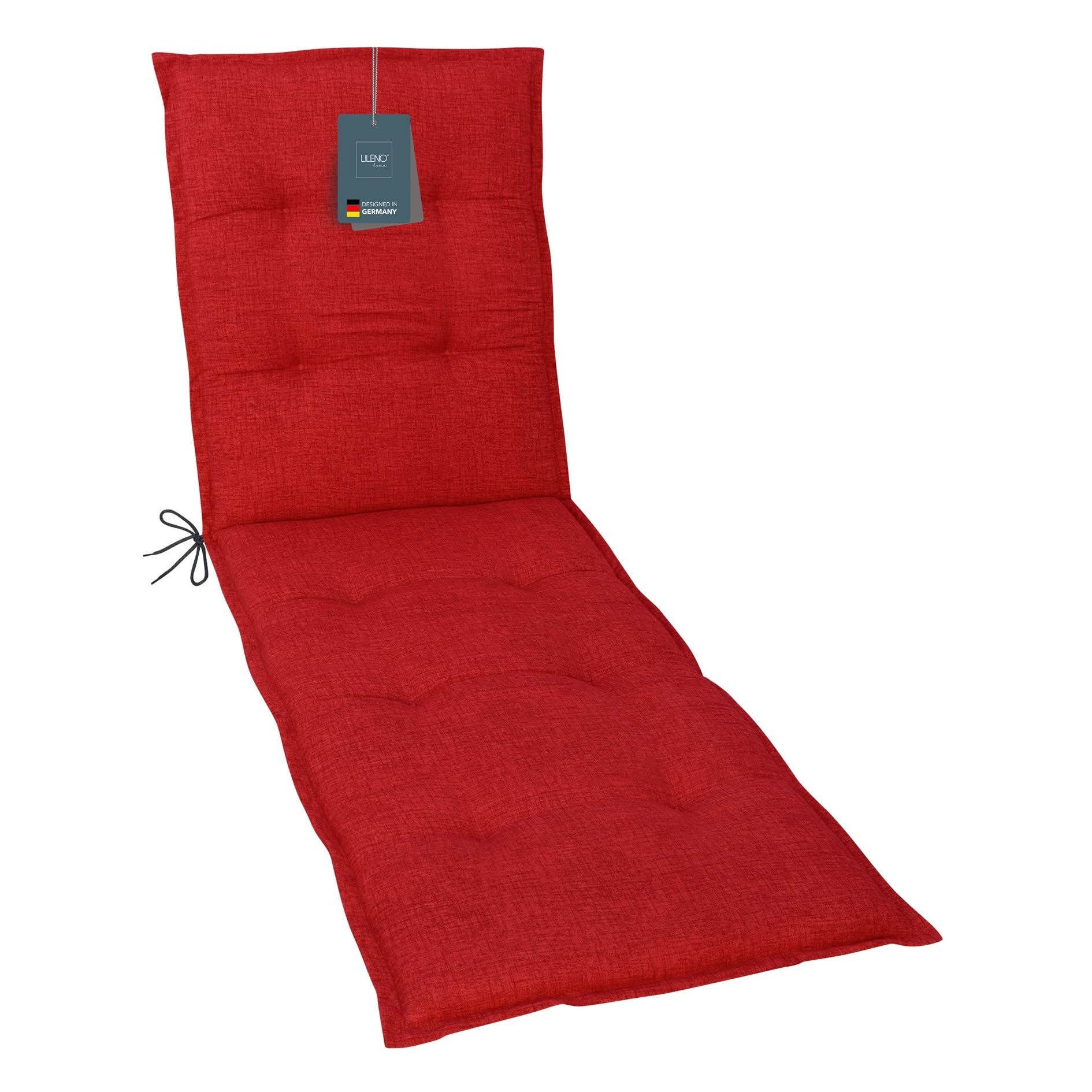 LILENO HOME Liegenauflage perfekt für Strandliege, Sonnenliege Auflage, Gartenliege Auflage, (1er Set), Polster Auflage für Rollliegen Rot, Sitzpolster