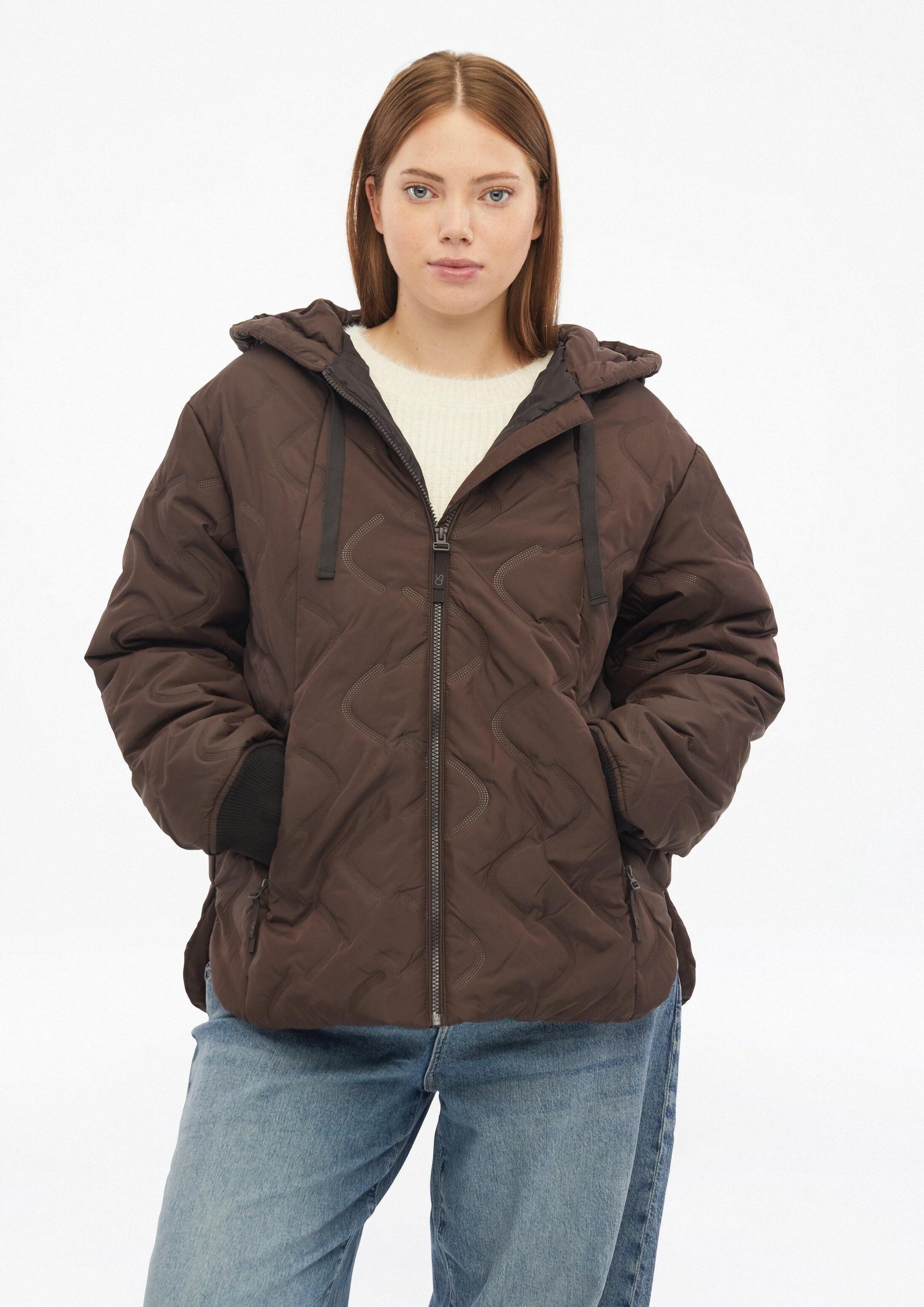 QS Funktionsjacke Outdoor-Jacke Wattierte Jacke mit geprägtem Muster