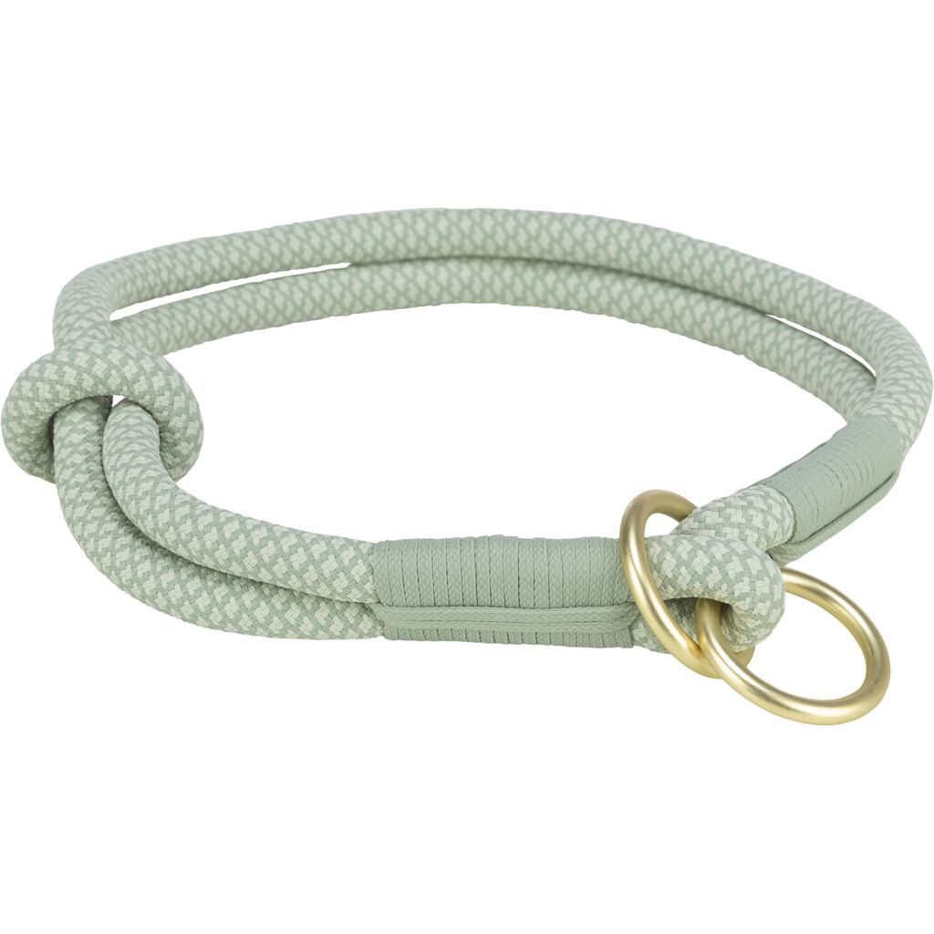 TRIXIE Hunde-Halsband Soft Rope Zug-Stopp-Halsband - salbei/mint - 50 cm/ø 13 mm, Tau
