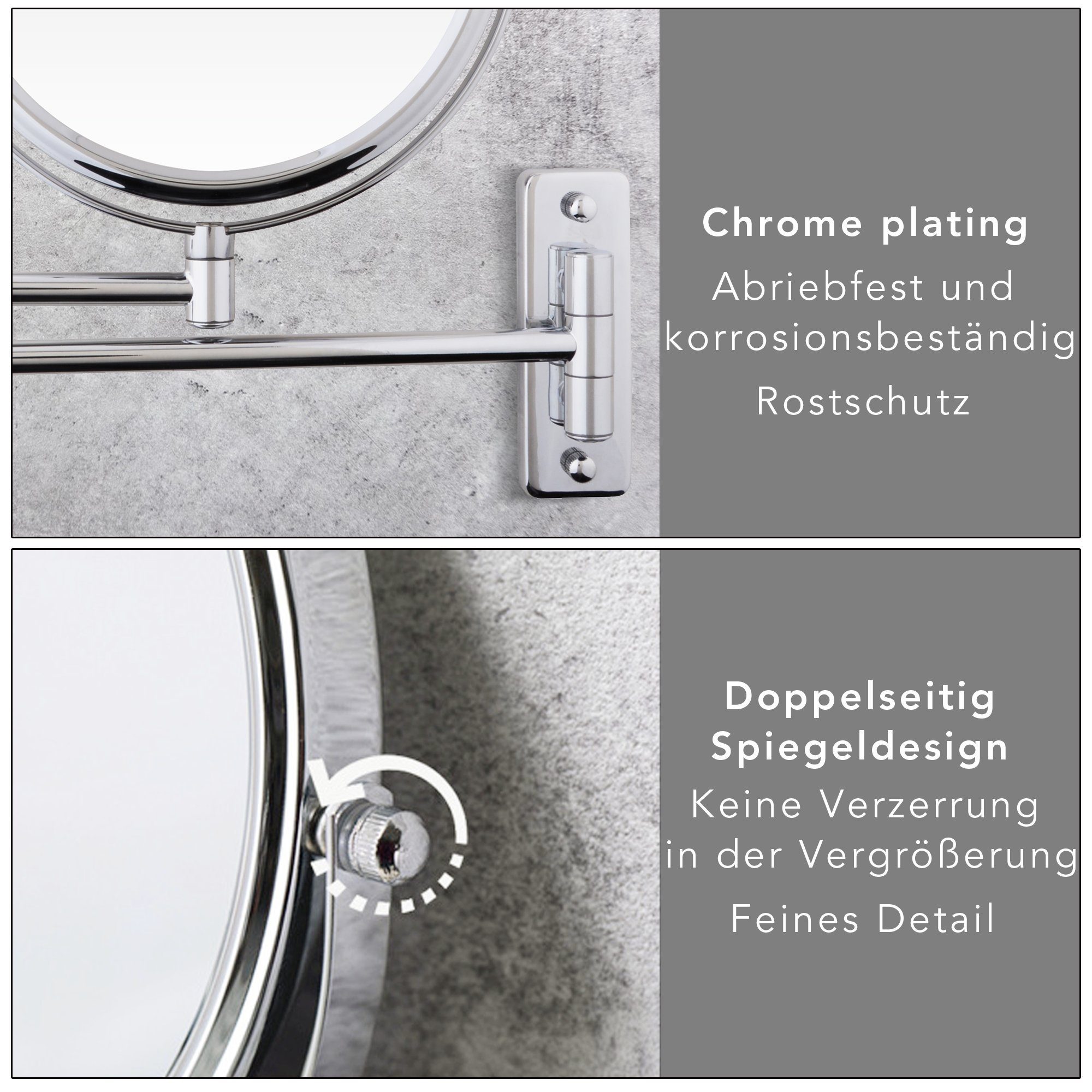 Mucola Kosmetikspiegel Makeup Spiegel Badspiegel Rasierspiegel Schminkspiegel (Stück, 1-St., Badspiegel), 10-facher Vergrößerung