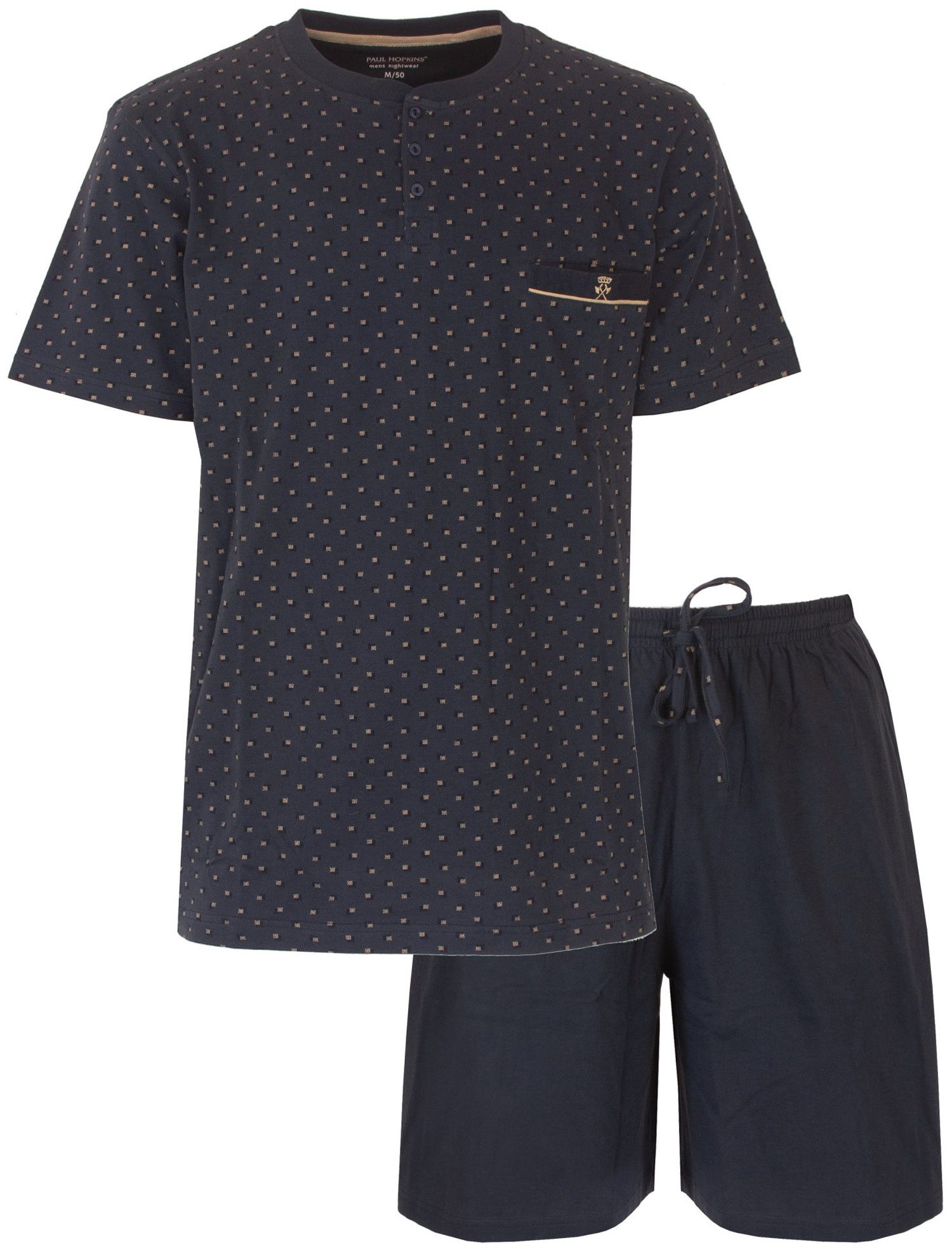 Paul Hopkins Schlafanzug Herren Pyjama kurz Shorty (2 tlg) Baumwolle