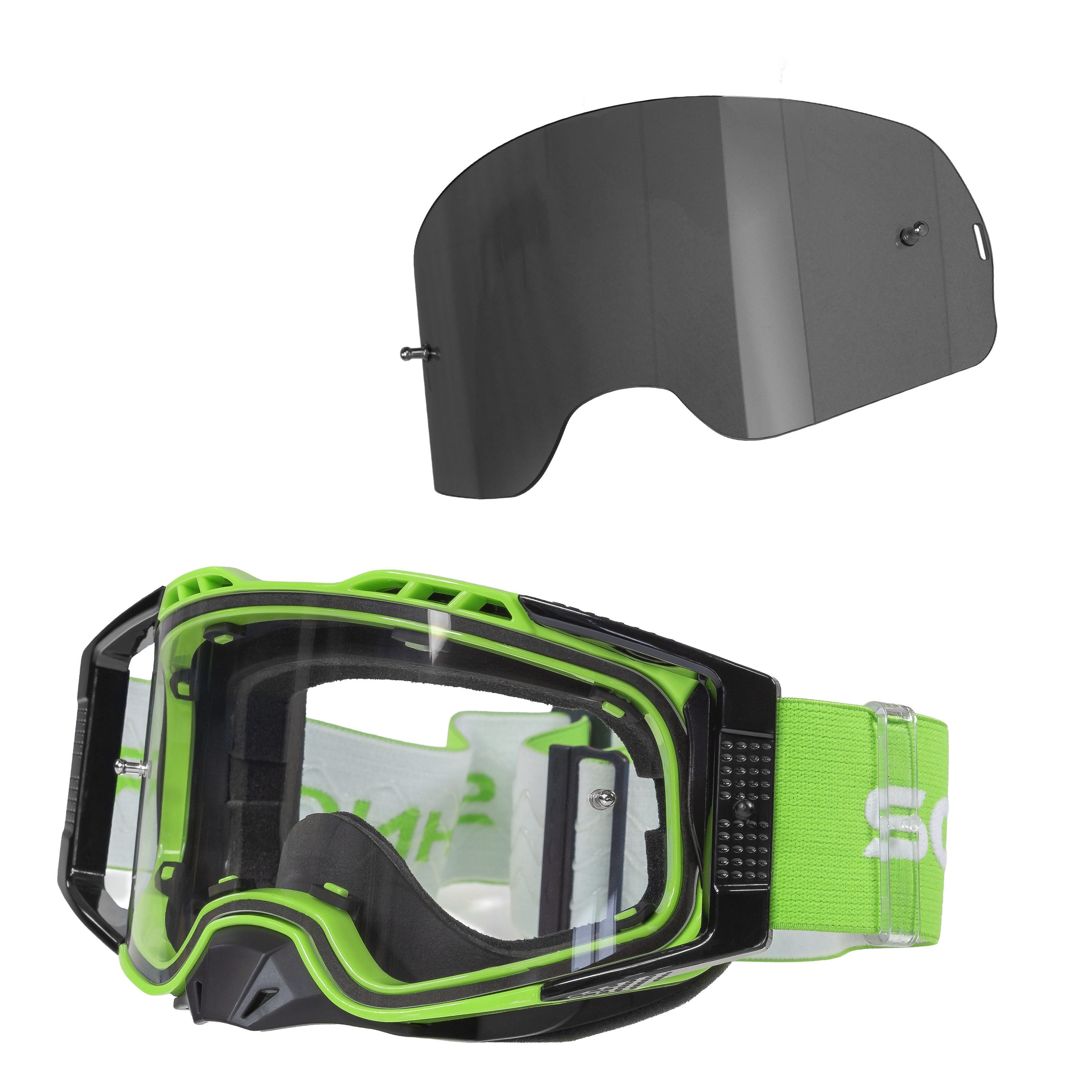 Sportbrille MX Pro Motocross Brille Anti-Fog Tear-Off Roll-Off Wechselglass getönt