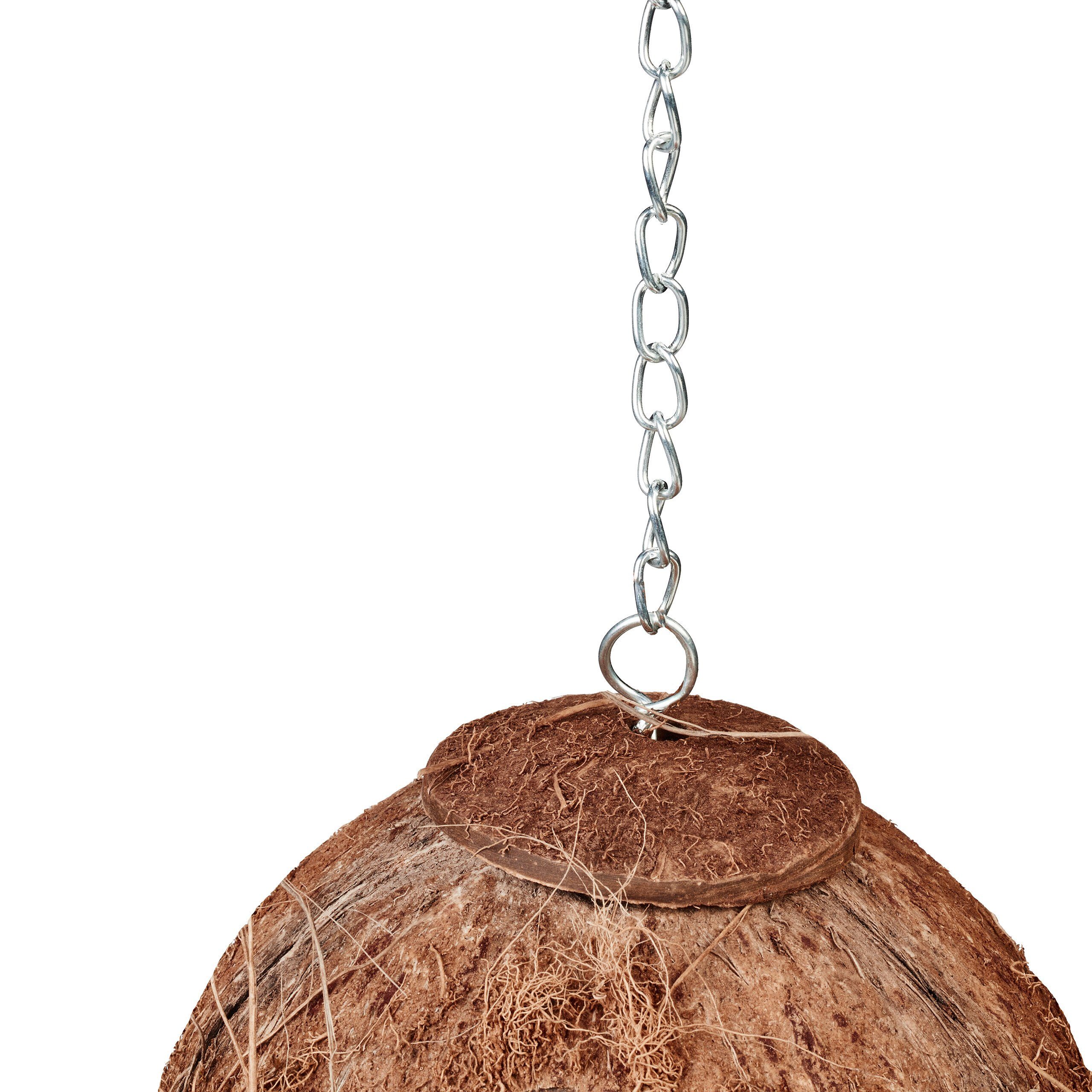 relaxdays Vogelhaus Kokosnuss 2er Set