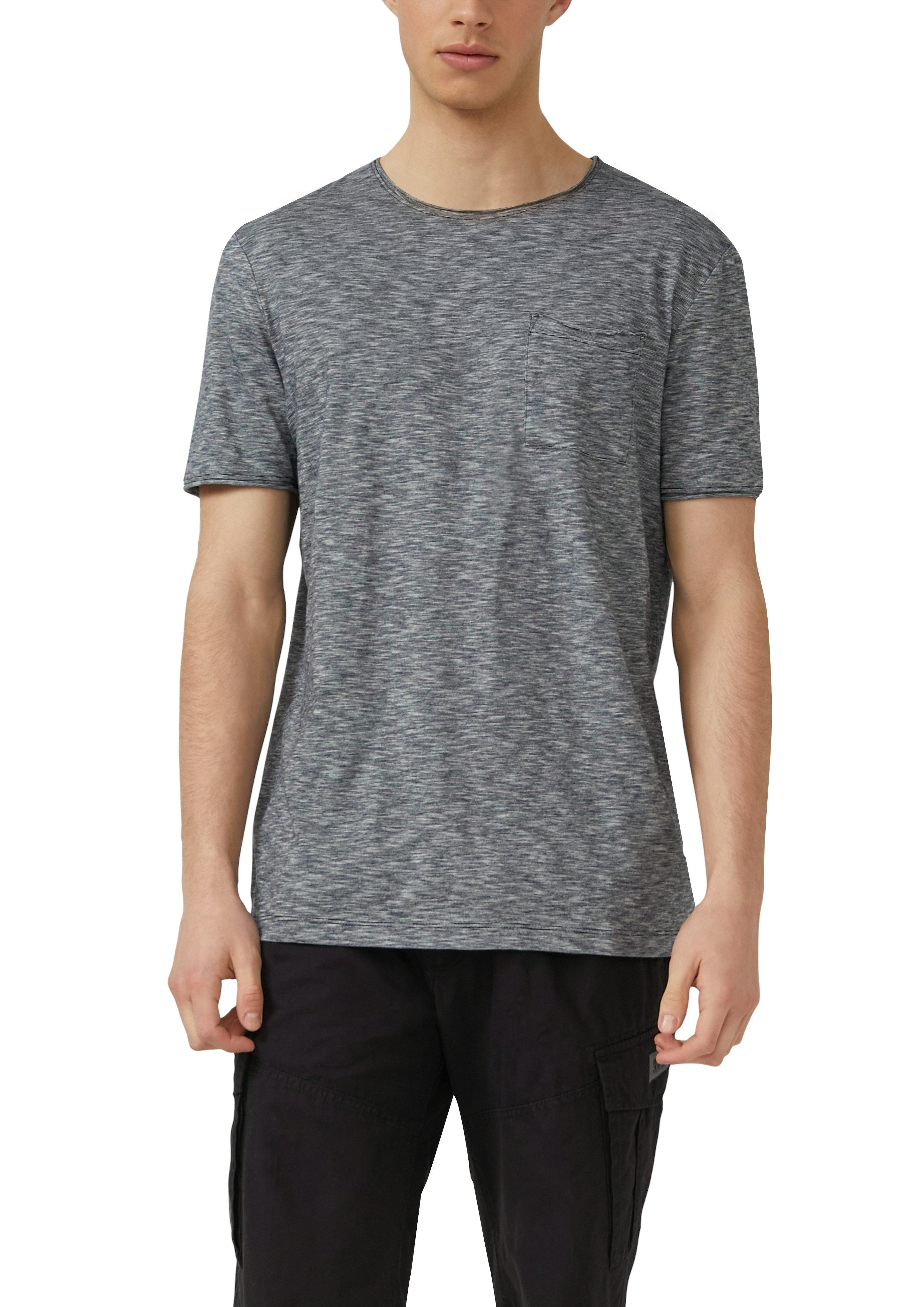 s.Oliver Kurzarmshirt Sommershirt meliert, mit Brusttasche