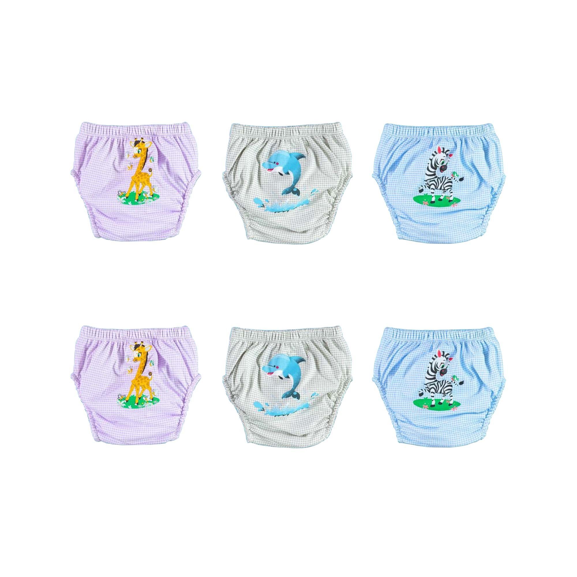 Just2little Windeln Wasserdicht Lernwindel Töpfchentraining Unterwäsche Toilettentraining Windeln 6er zum Windelhose Baby Trainerhosen SAFARI Pack