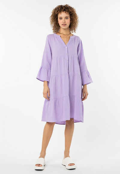 SUBLEVEL A-Linien-Kleid Musselin Volant Kleid