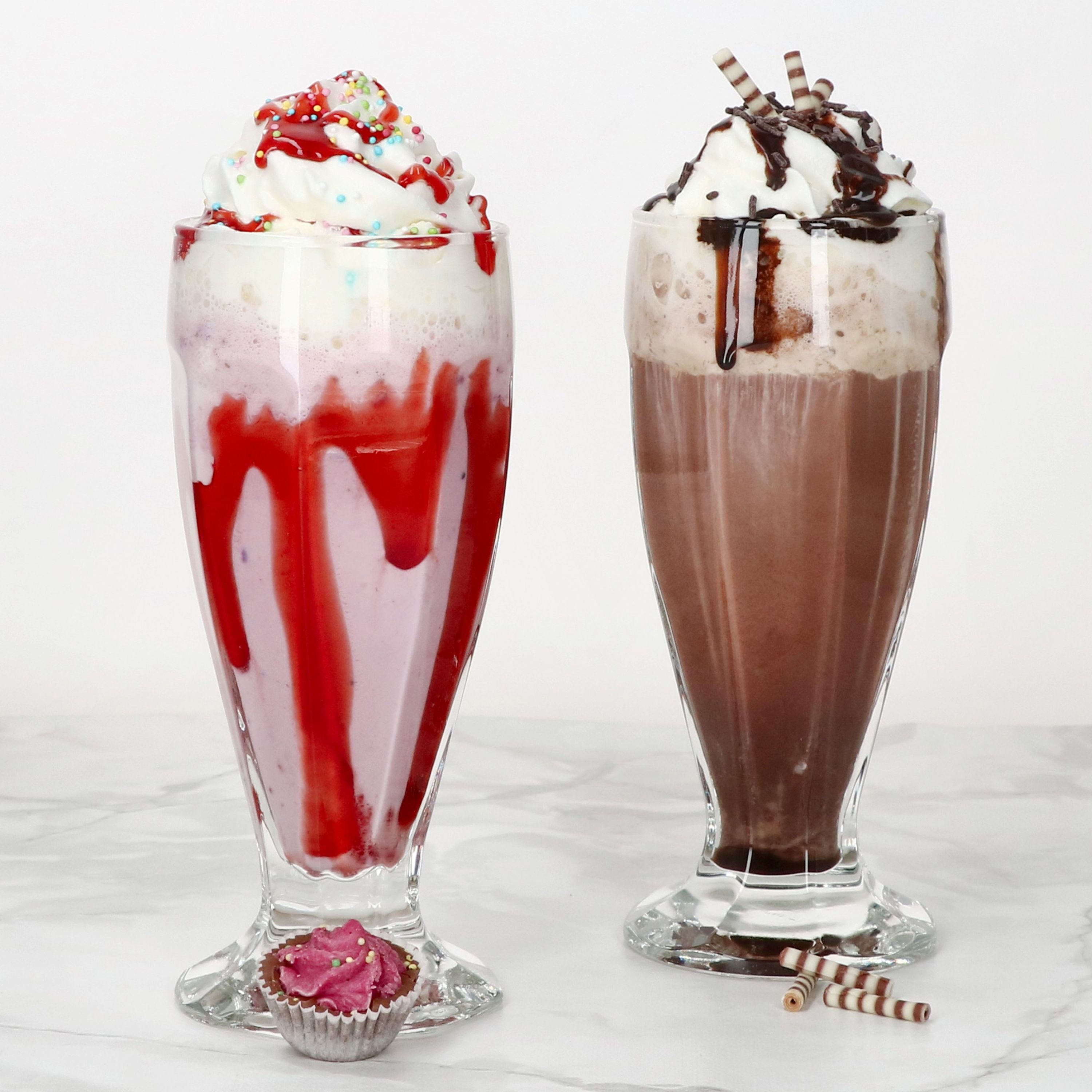 MamboCat Eisschale 6x LONDON Eisbecher mit Fuß 350ml klar hohe Eiskaffeebecher Shake, Glas